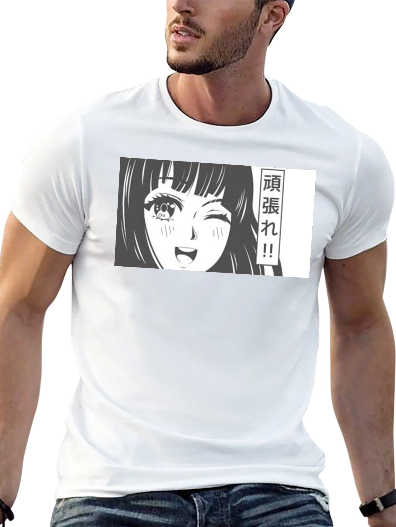 Anime Girl Graphic T-Shirt - Black Manga Tee