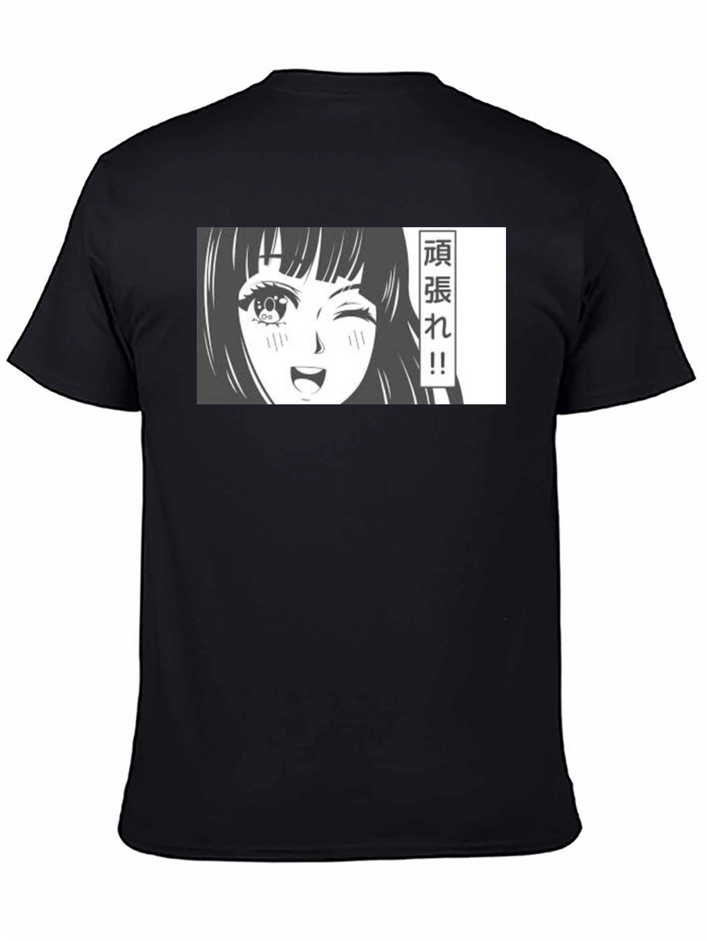 Anime Girl Graphic T-Shirt - Black Manga Tee