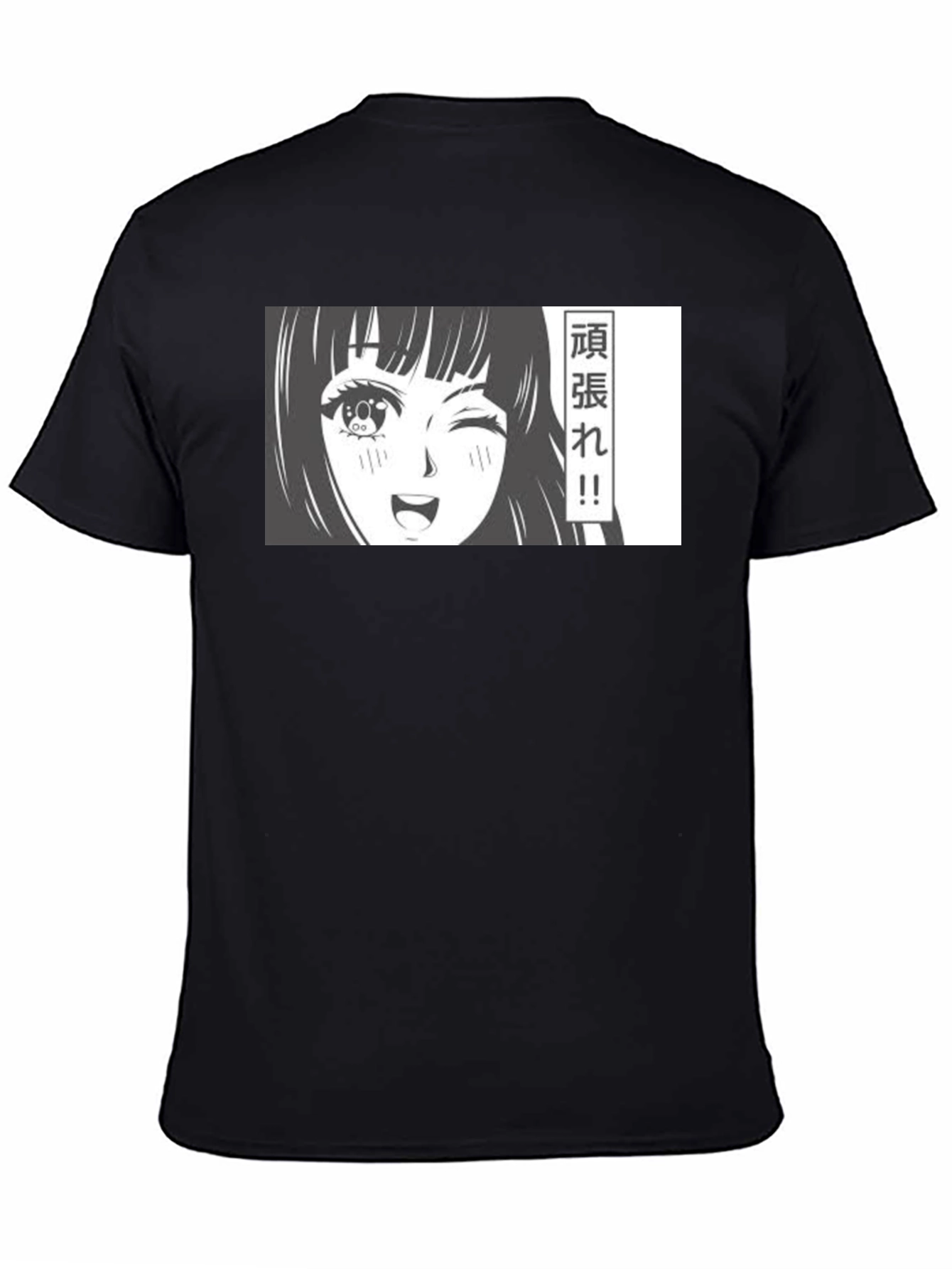 Anime Girl Graphic T-Shirt - Black Manga Tee