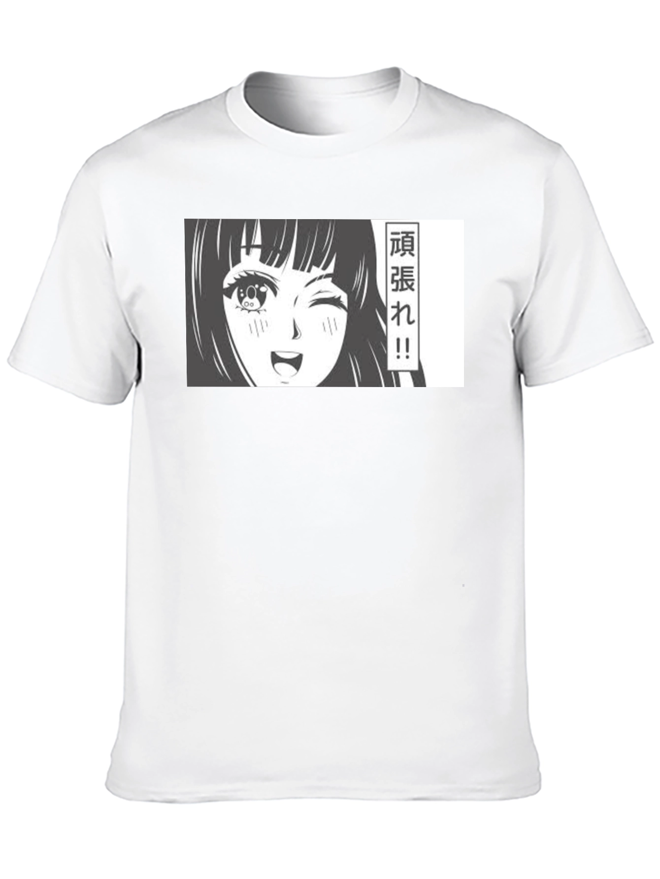 Anime Girl Graphic T-Shirt - Black Manga Tee