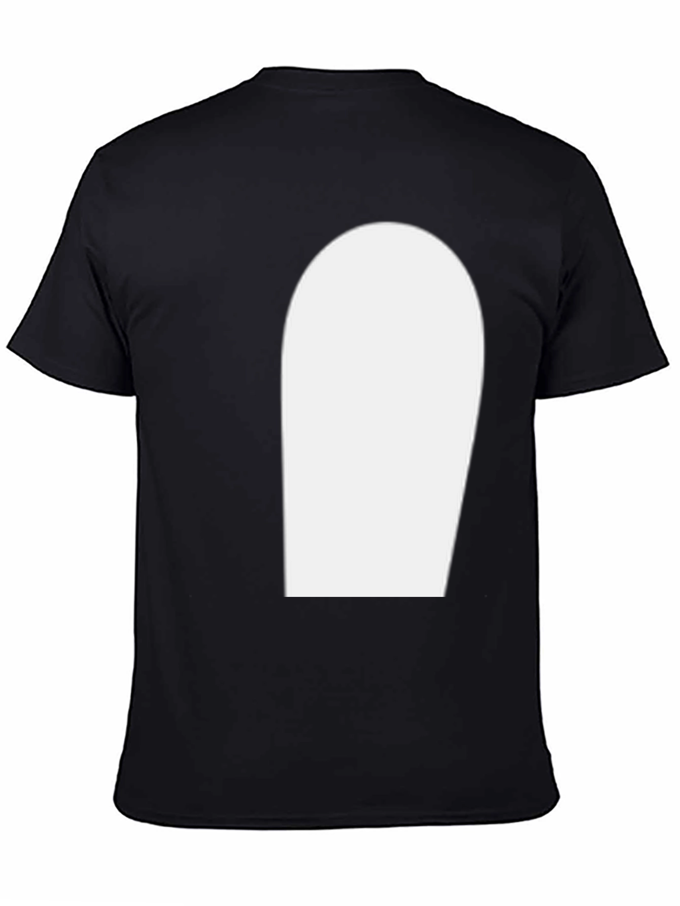 Mens Black T-Shirt with White Graphic Print