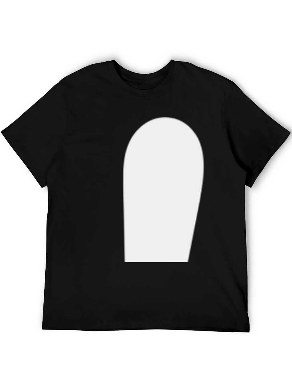Mens Black T-Shirt with White Graphic Print