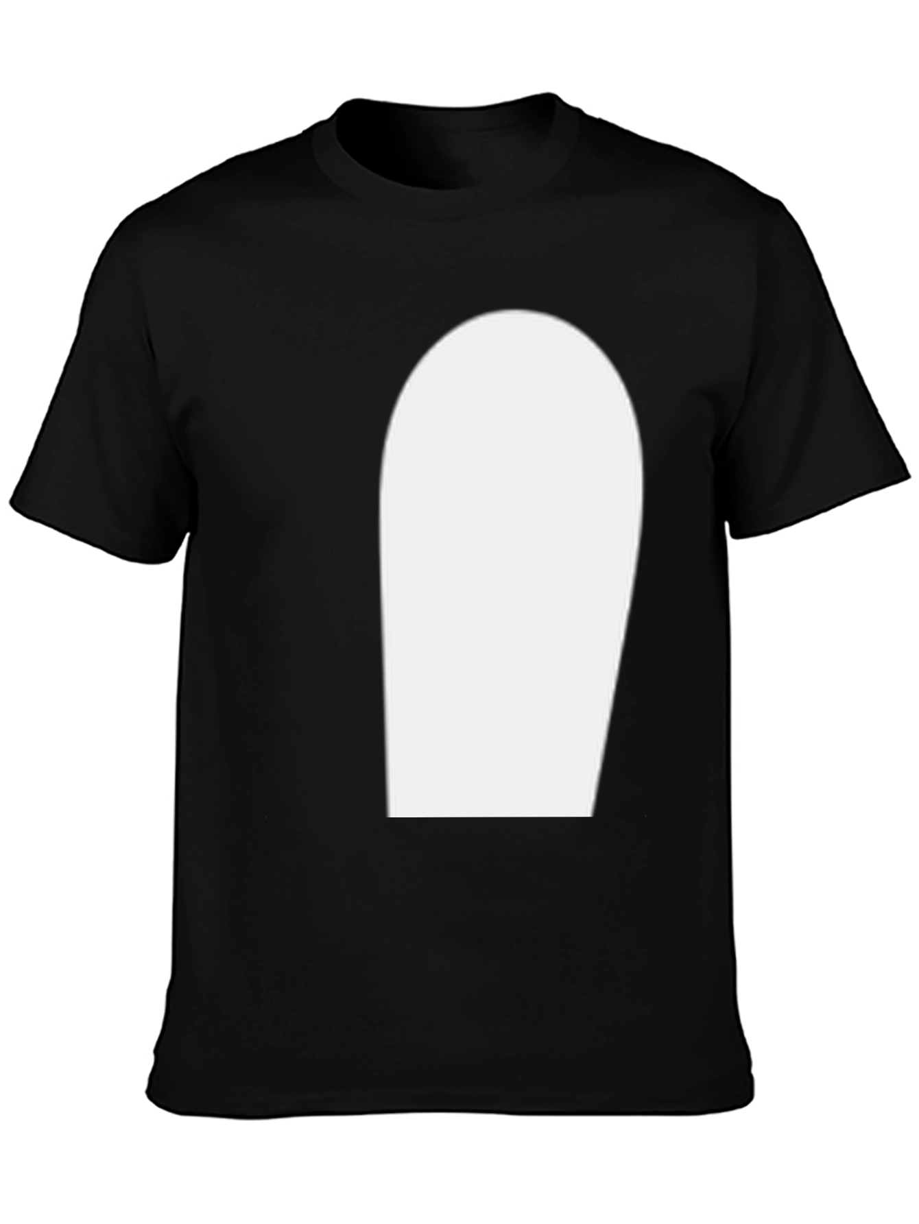 Mens Black T-Shirt with White Graphic Print