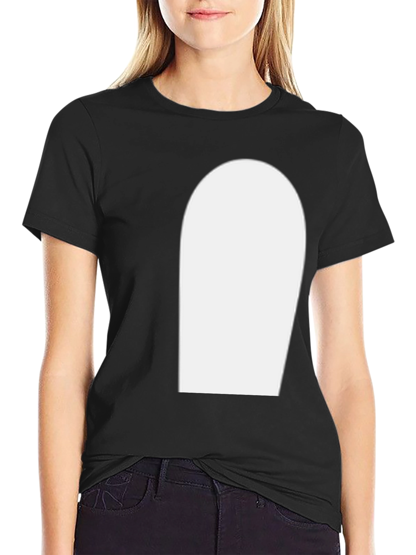 Mens Black T-Shirt with White Graphic Print