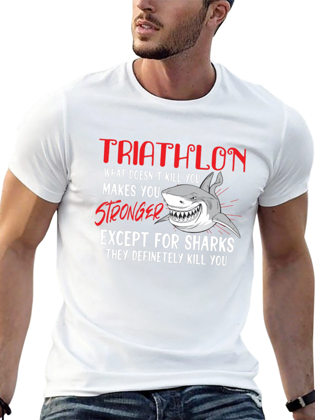 Triathlon Shark T-Shirt - What Doesnt Kill You...