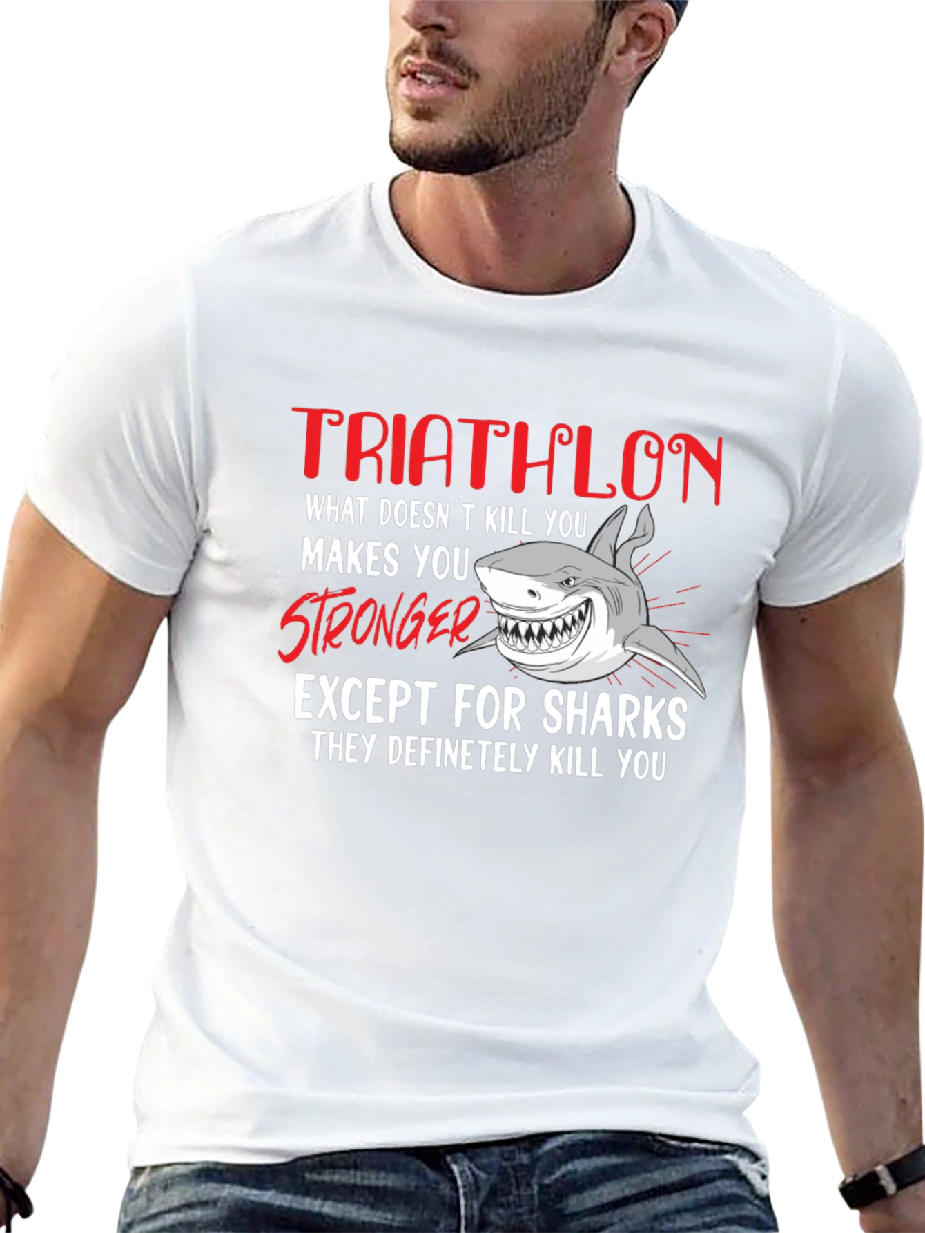 Triathlon Shark T-Shirt - What Doesnt Kill You...