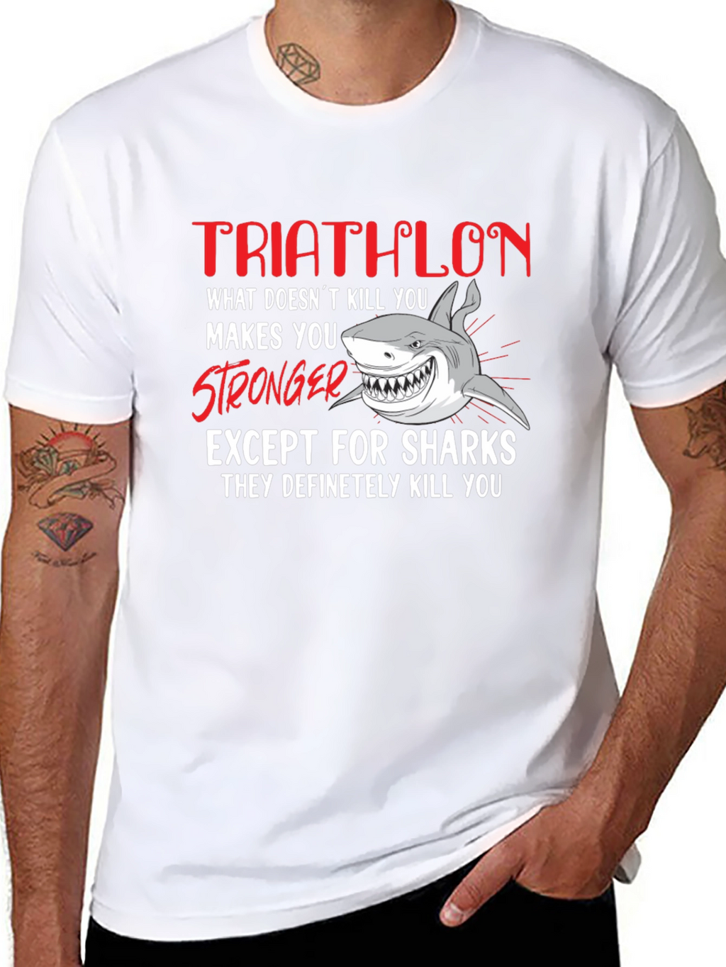 Triathlon Shark T-Shirt - What Doesnt Kill You...