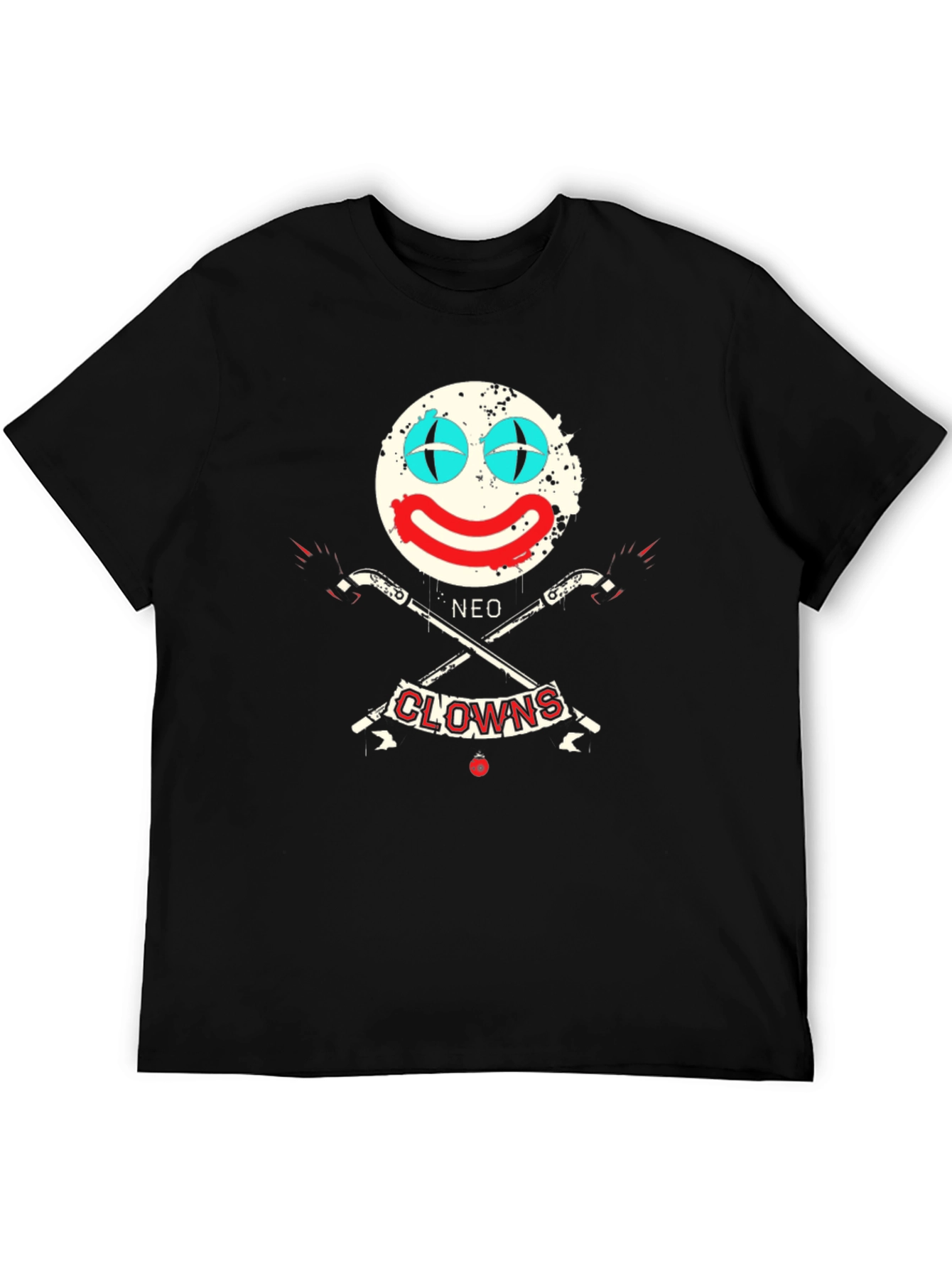 Neo Clowns Graphic Tee - Skull & Guns Design