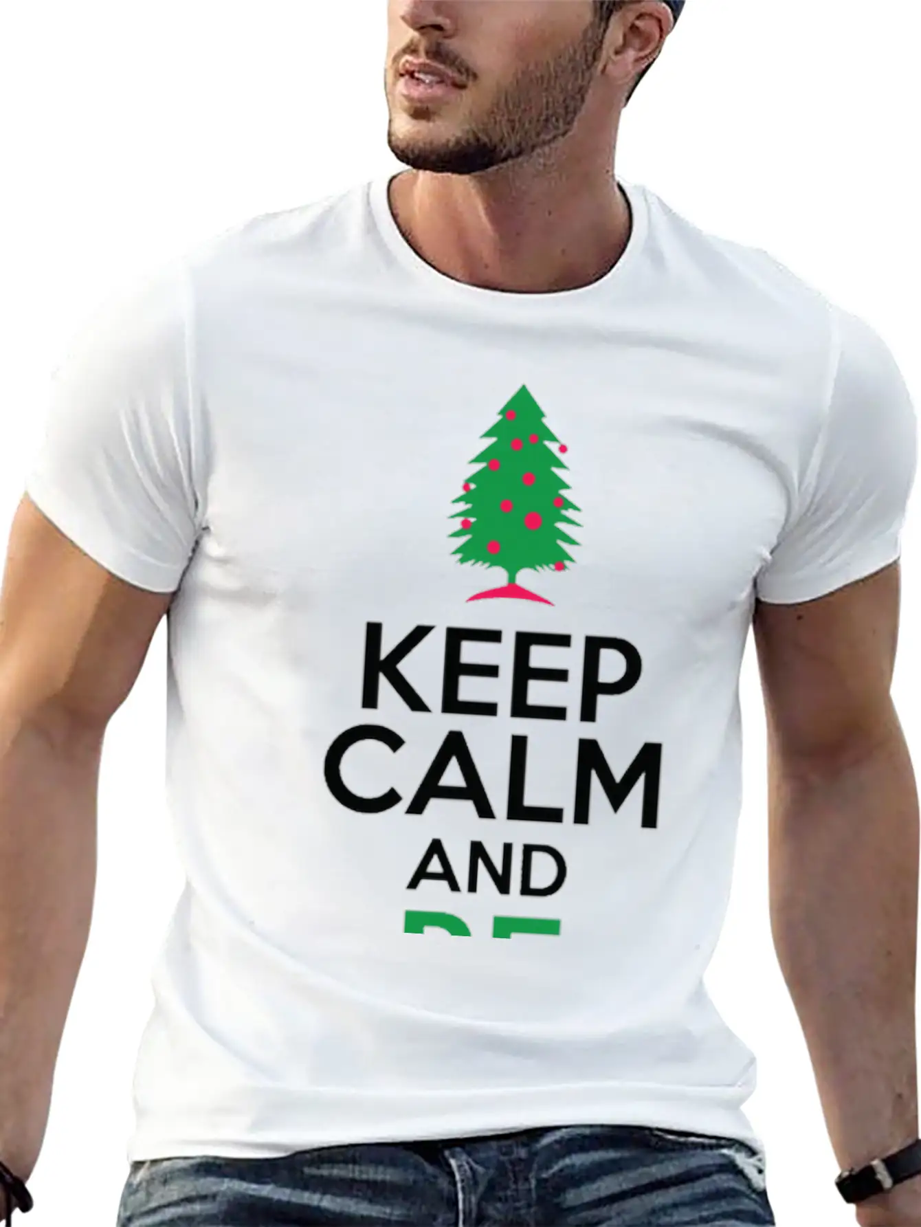 Keep Calm And Be Merry Relaxed Everyday Tee – Lightweight And Durable Cotton