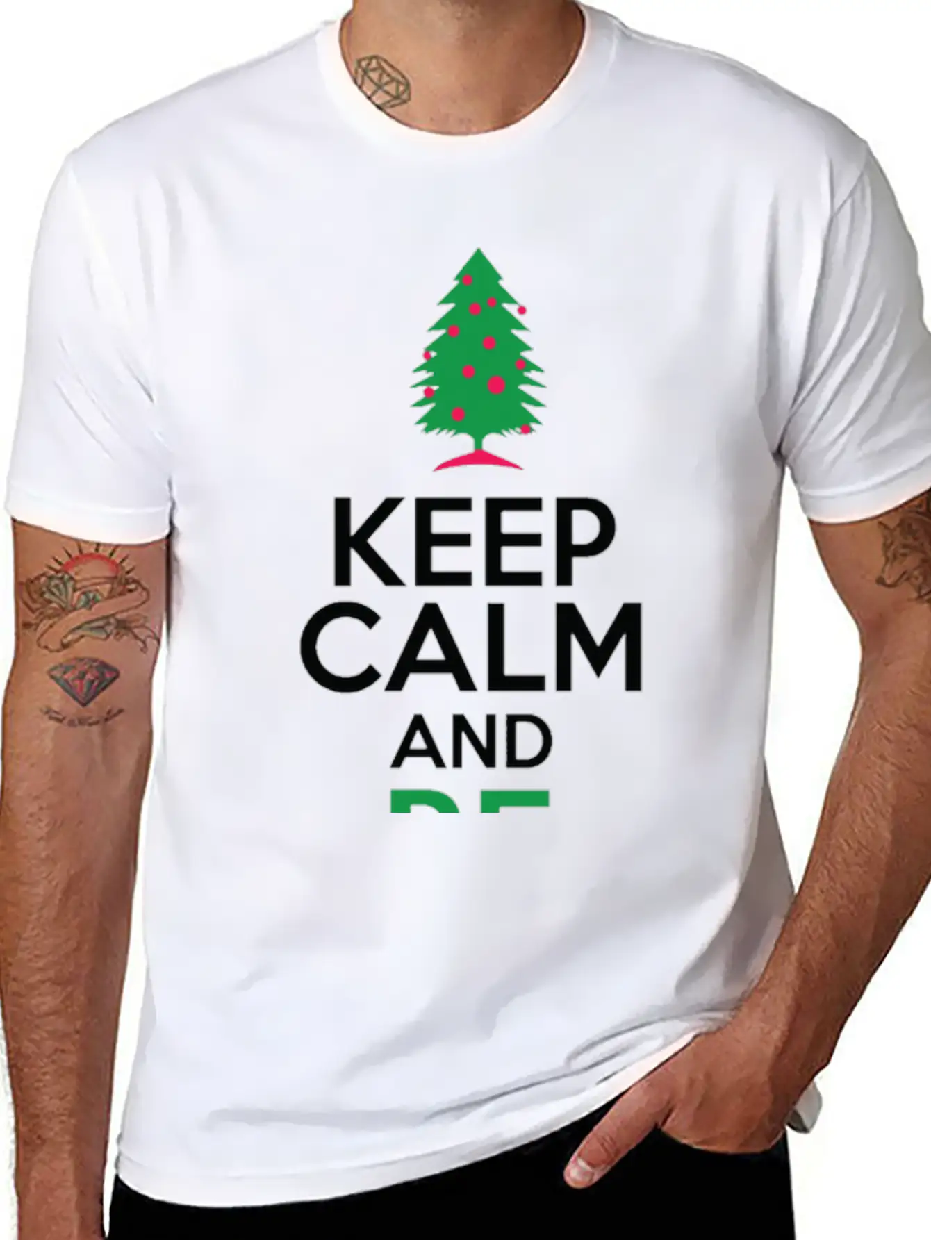 Keep Calm And Be Merry Relaxed Everyday Tee – Lightweight And Durable Cotton