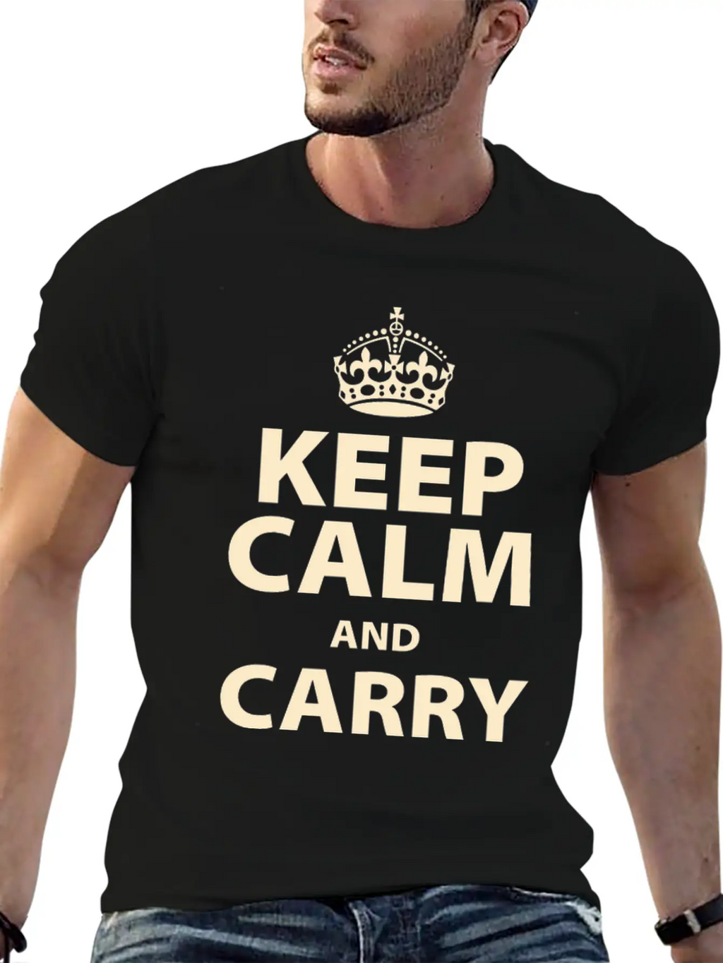 Keep Calm And Carry On Essential Cotton Tee For Daily Outfits – Unisex Style