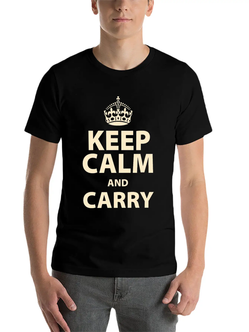Keep Calm And Carry On Essential Cotton Tee For Daily Outfits – Unisex Style