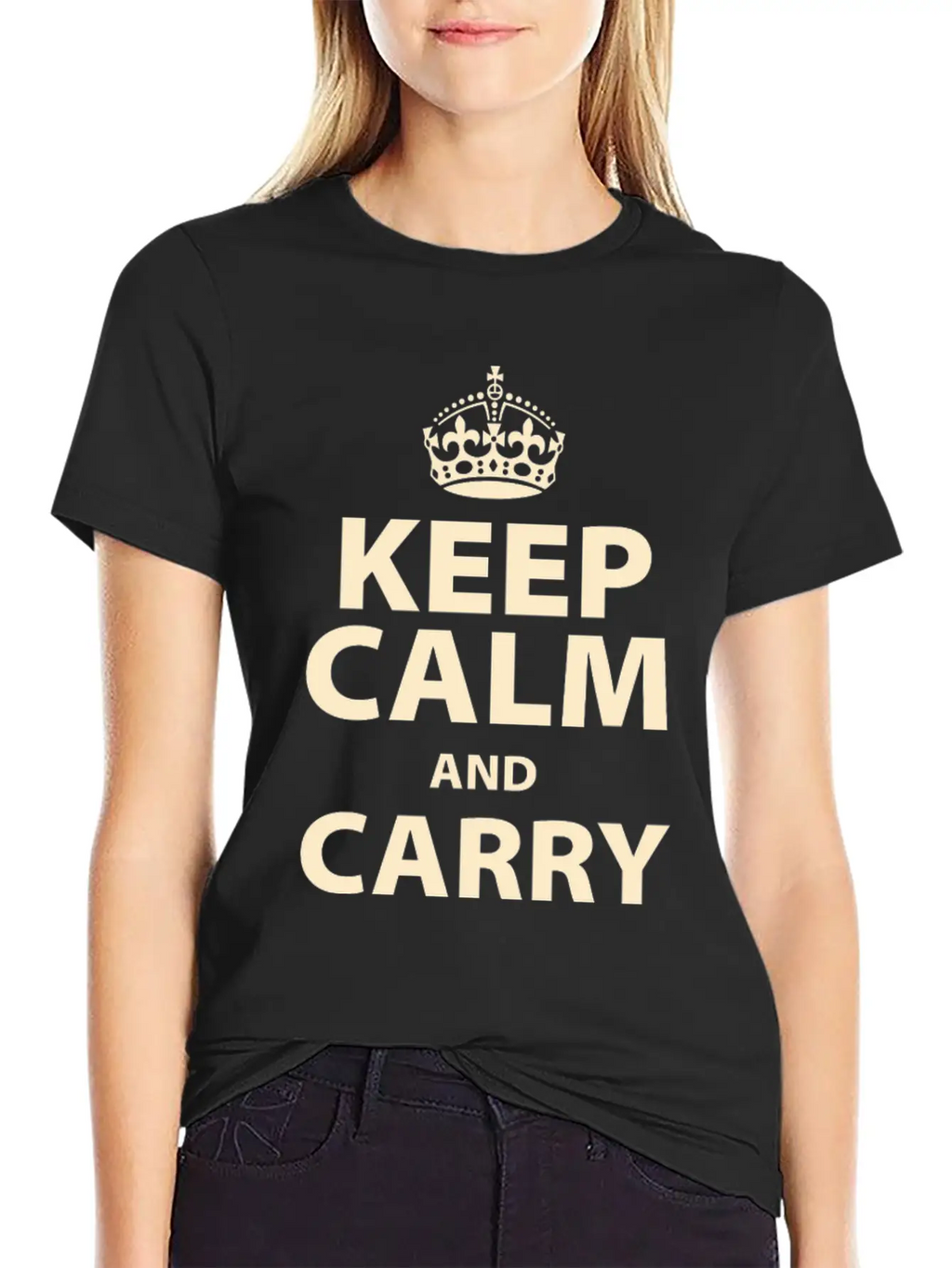 Keep Calm And Carry On Essential Cotton Tee For Daily Outfits – Unisex Style