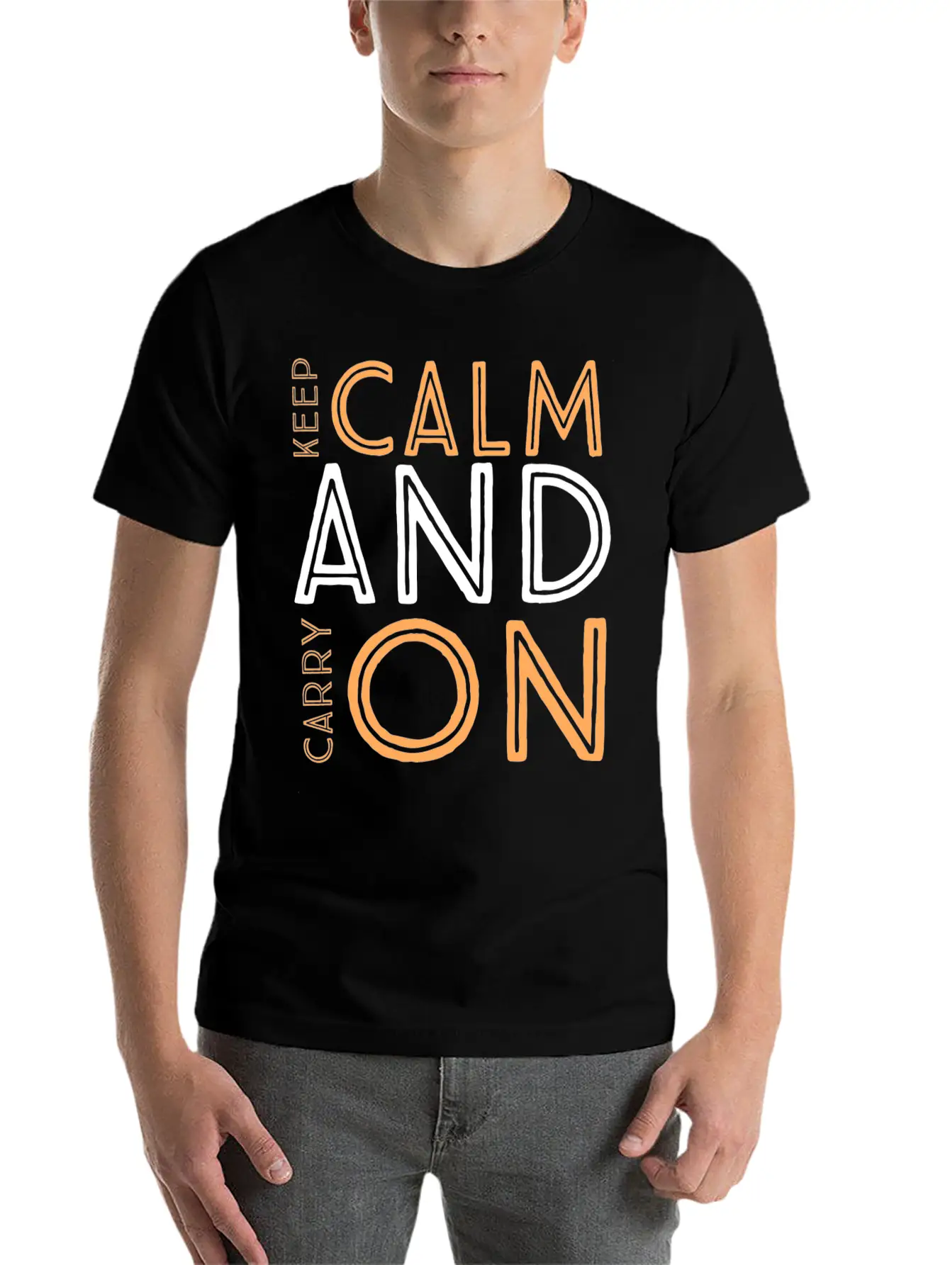 Keep Calm And Carry On Relaxed Everyday Tee – Lightweight And Durable Cotton