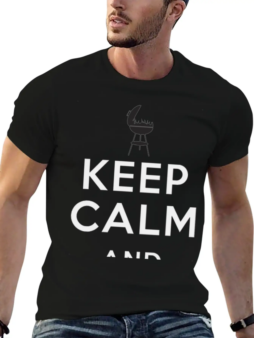 Keep Calm And Grill On Apron Father's Day Unisex Casual T-Shirt – Clean Design For Daily Comfort