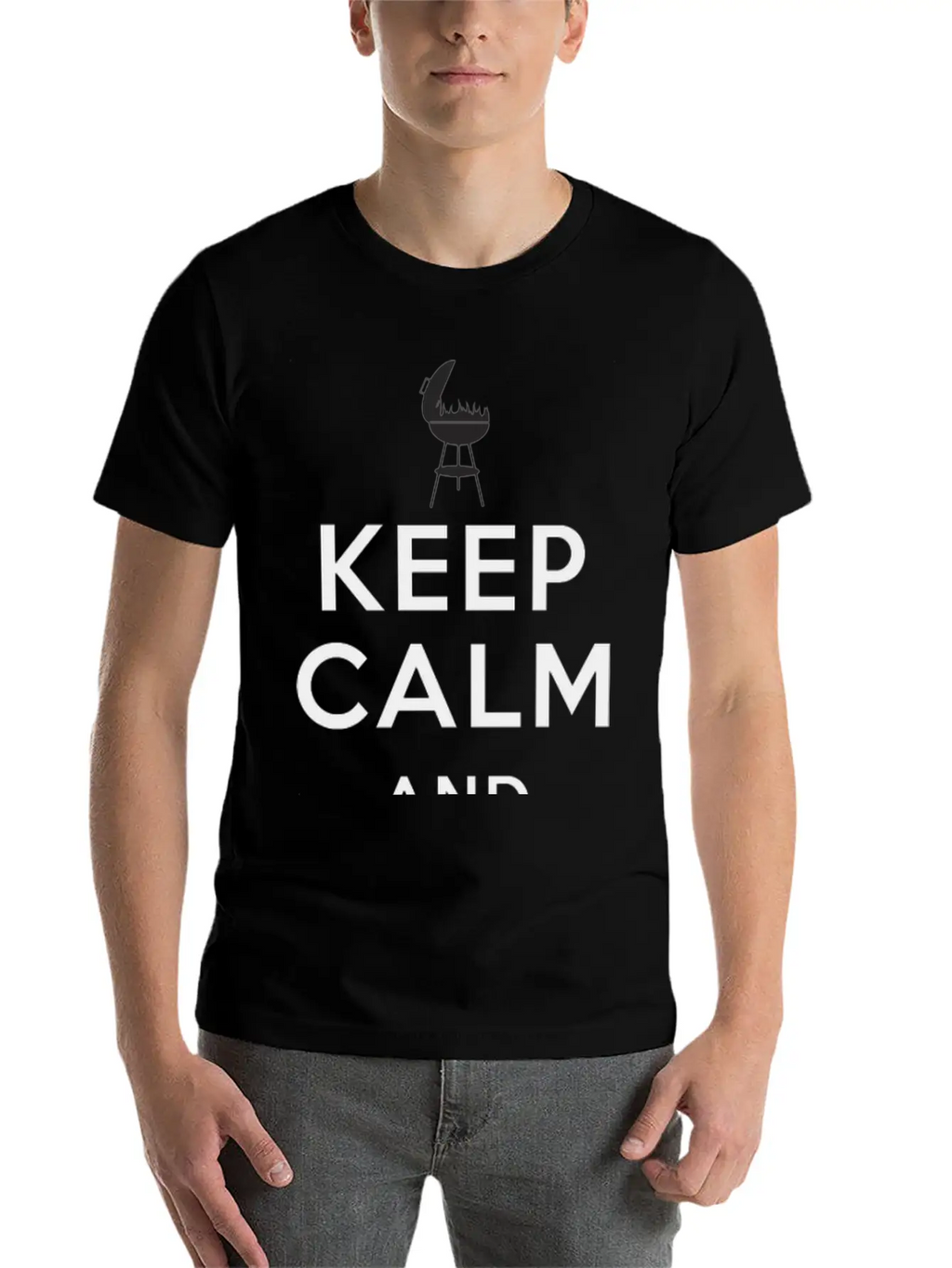 Keep Calm And Grill On Apron Father's Day Unisex Casual T-Shirt – Clean Design For Daily Comfort