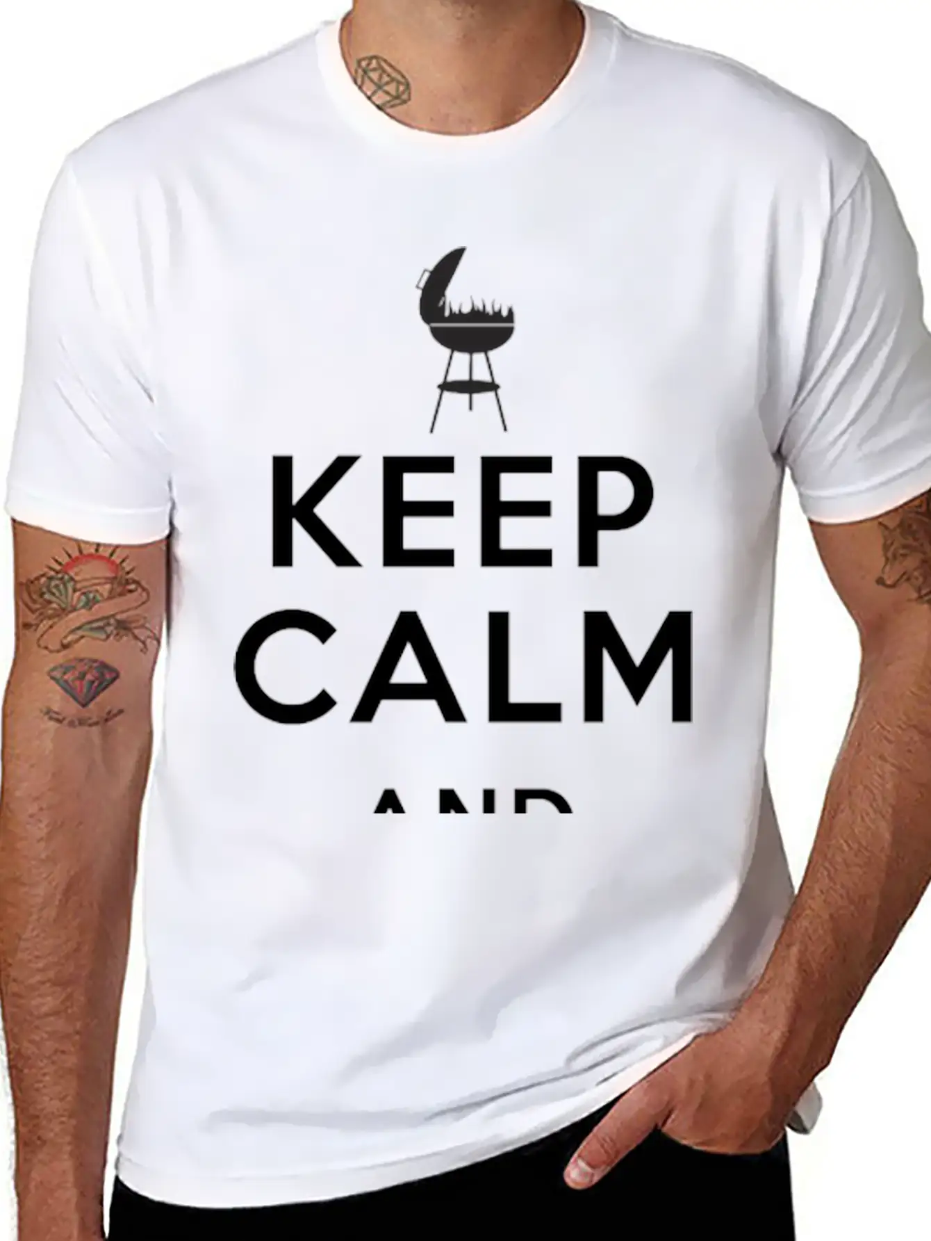 Keep Calm And Grill On Apron Father's Day Unisex Casual T-Shirt – Clean Design For Daily Comfort