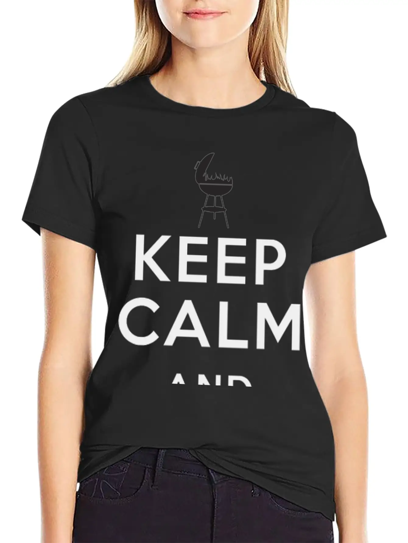 Keep Calm And Grill On Apron Father's Day Unisex Casual T-Shirt – Clean Design For Daily Comfort
