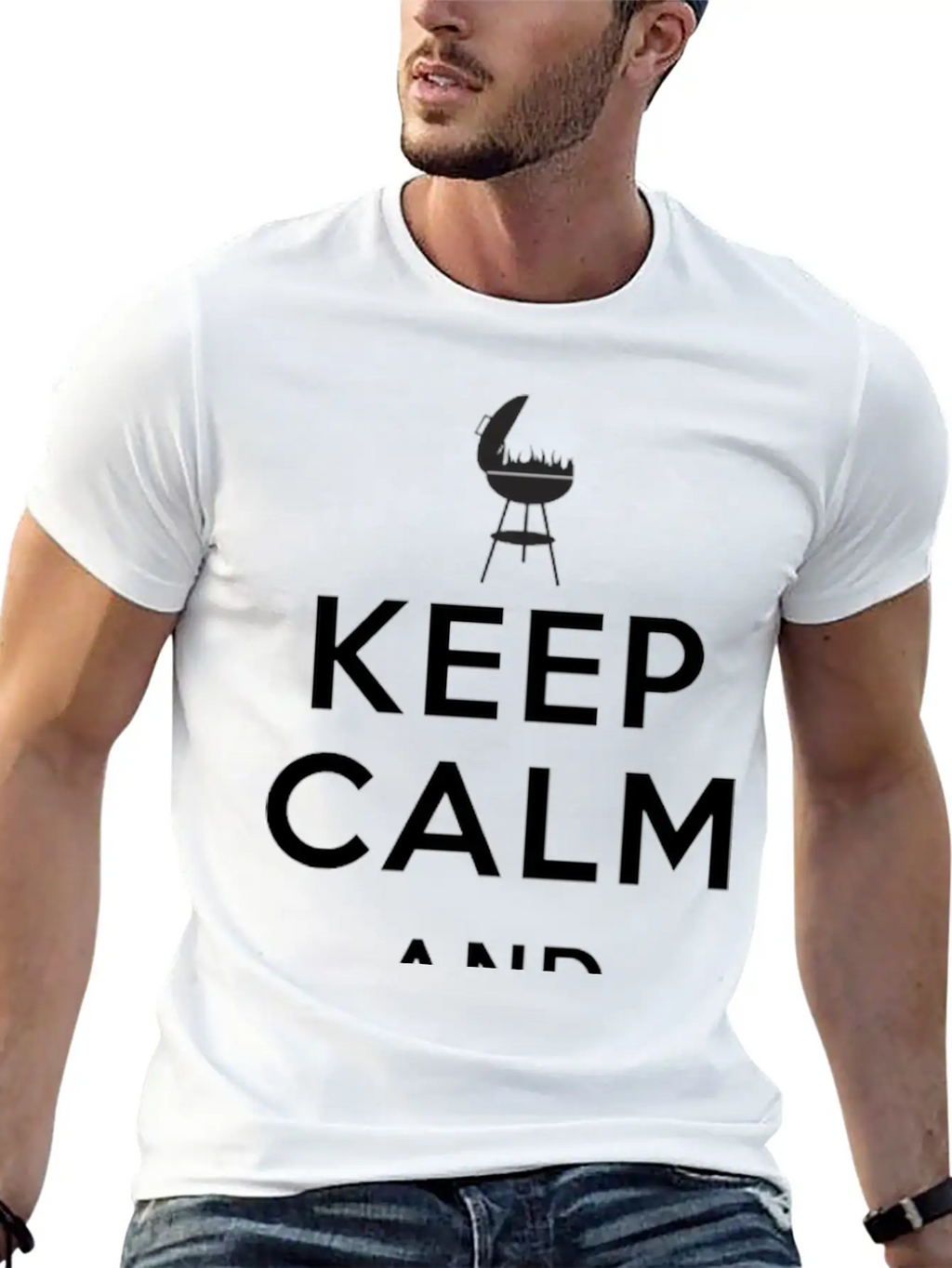Keep Calm And Grill On Apron Father's Day Unisex Casual T-Shirt – Clean Design For Daily Comfort