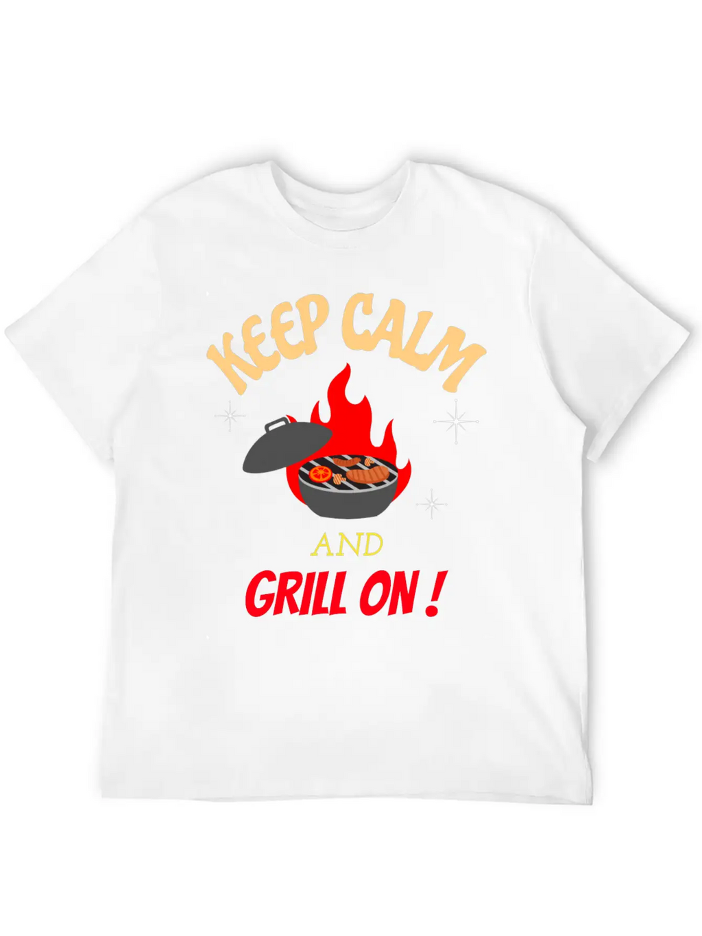 Keep Calm And Grill On Bbq Cooking Breathable Graphic T-Shirt – Perfect For Casual Days