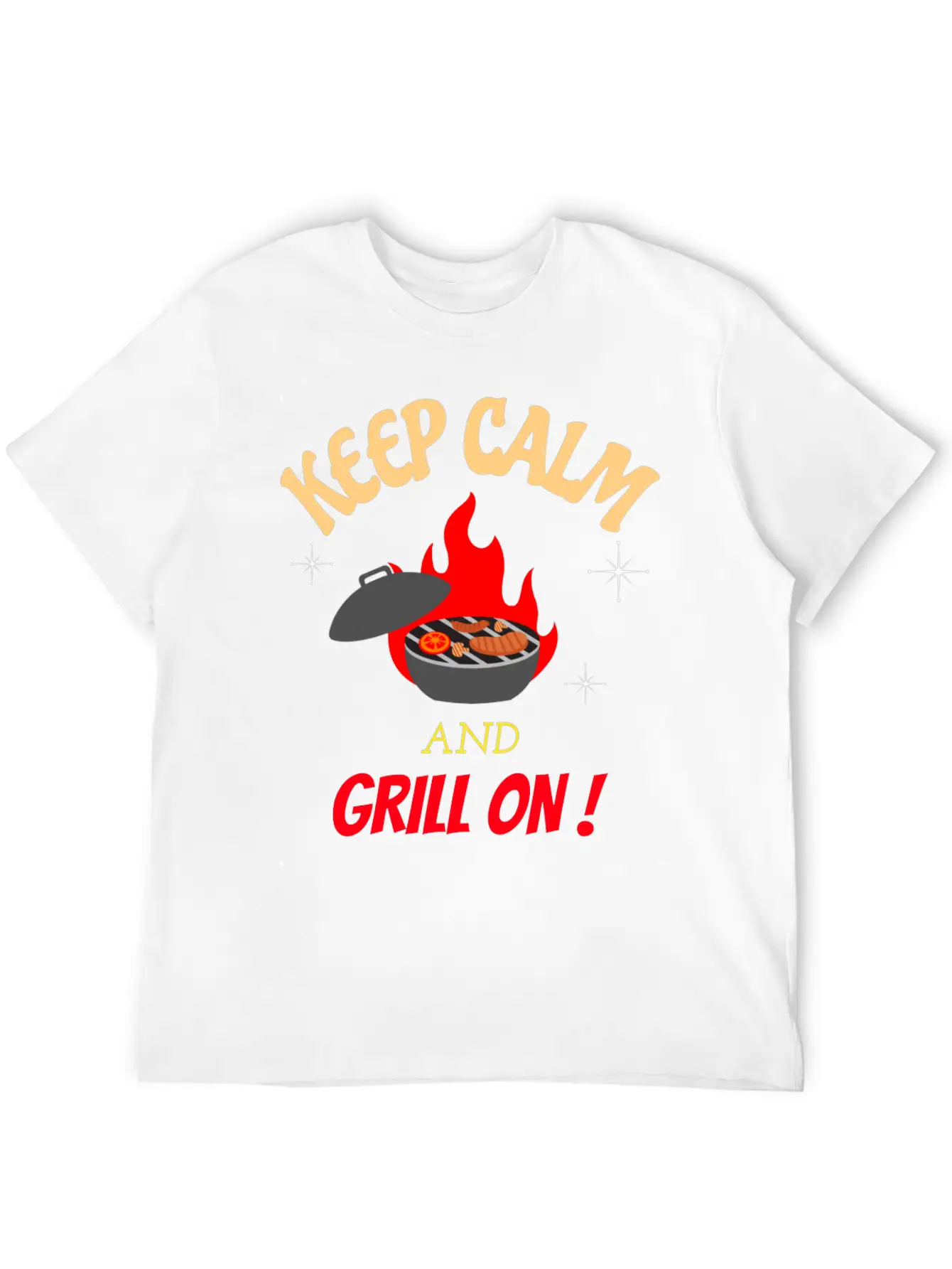 Keep Calm And Grill On Bbq Cooking Breathable Graphic T-Shirt – Perfect For Casual Days