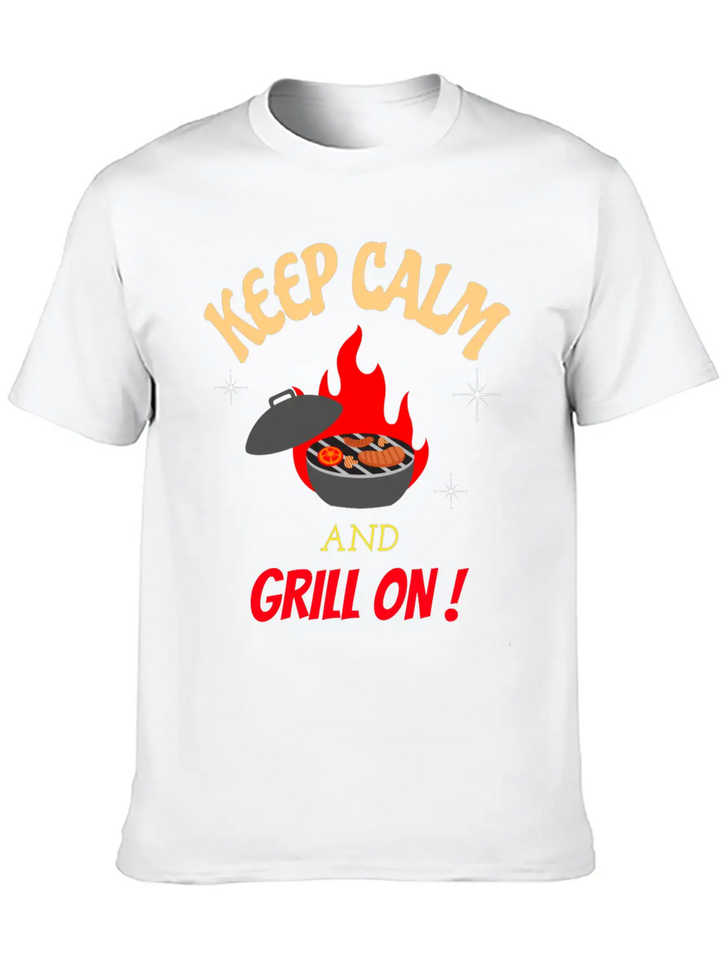 Keep Calm And Grill On Bbq Cooking Breathable Graphic T-Shirt – Perfect For Casual Days