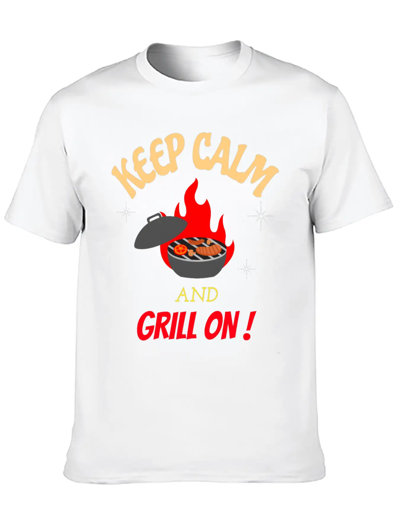 Keep Calm And Grill On Bbq Cooking Breathable Graphic T-Shirt – Perfect For Casual Days