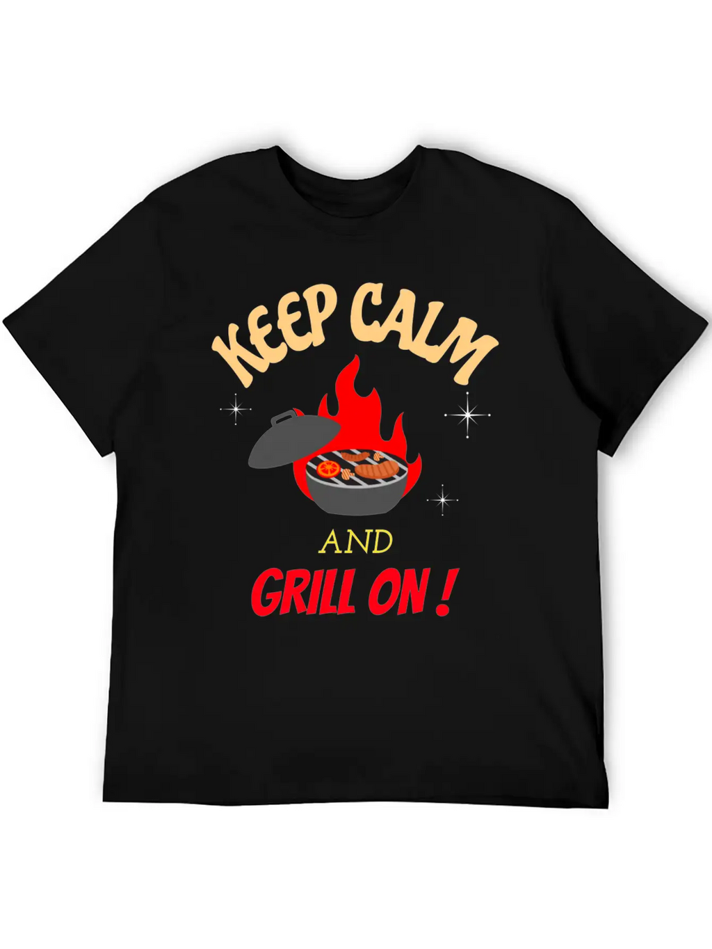 Keep Calm And Grill On Bbq Cooking Breathable Graphic T-Shirt – Perfect For Casual Days