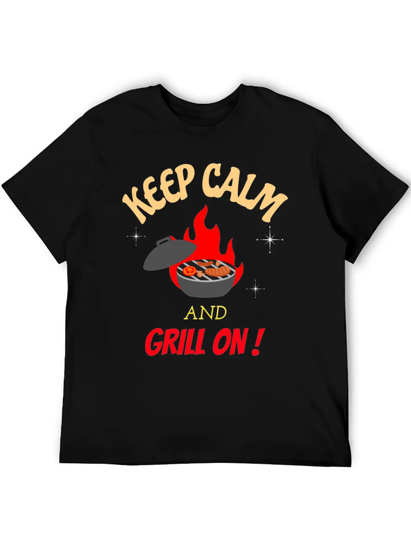 Keep Calm And Grill On Bbq Cooking Breathable Graphic T-Shirt – Perfect For Casual Days