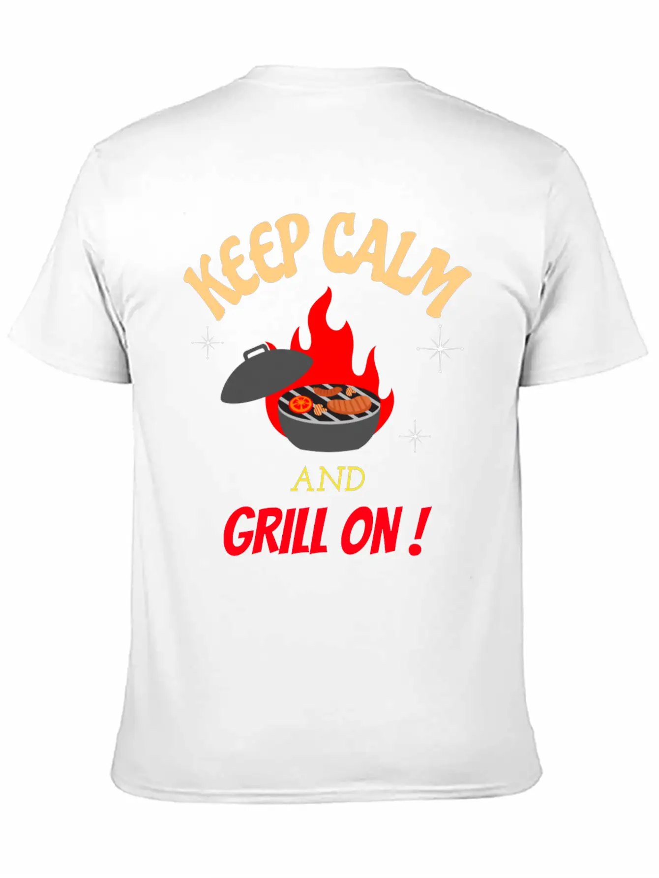 Keep Calm And Grill On Bbq Cooking Breathable Graphic T-Shirt – Perfect For Casual Days