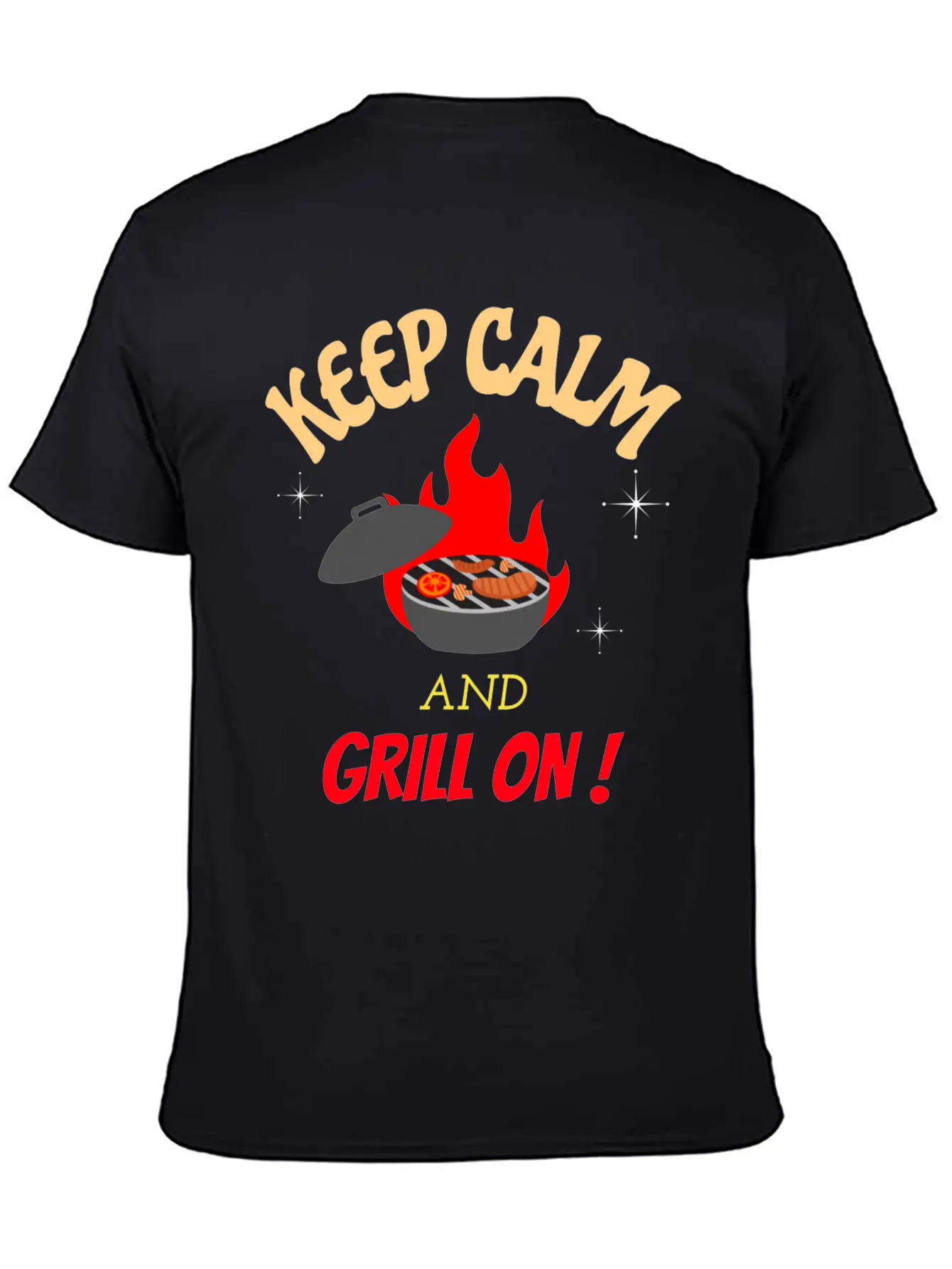 Keep Calm And Grill On Bbq Cooking Breathable Graphic T-Shirt – Perfect For Casual Days