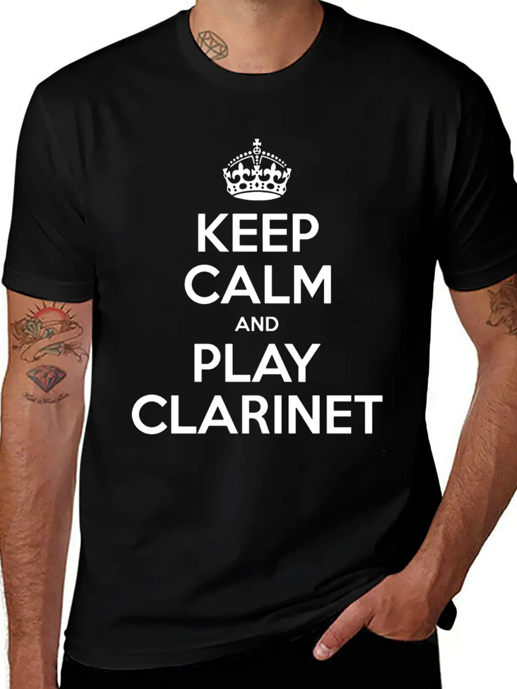 Keep Calm And Play Clarinet Essential Cotton Tee For Daily Outfits – Unisex Style