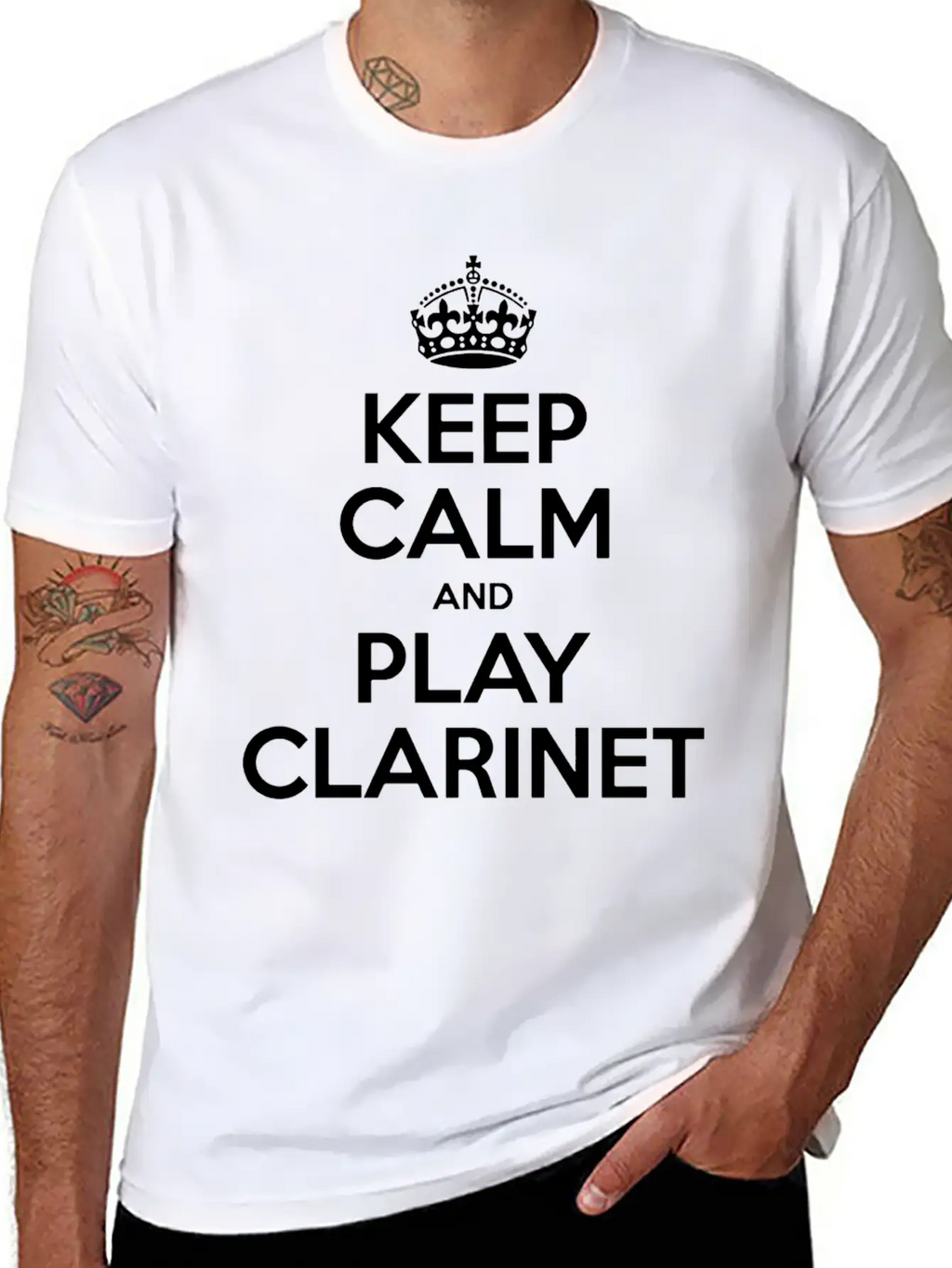 Keep Calm And Play Clarinet Essential Cotton Tee For Daily Outfits – Unisex Style