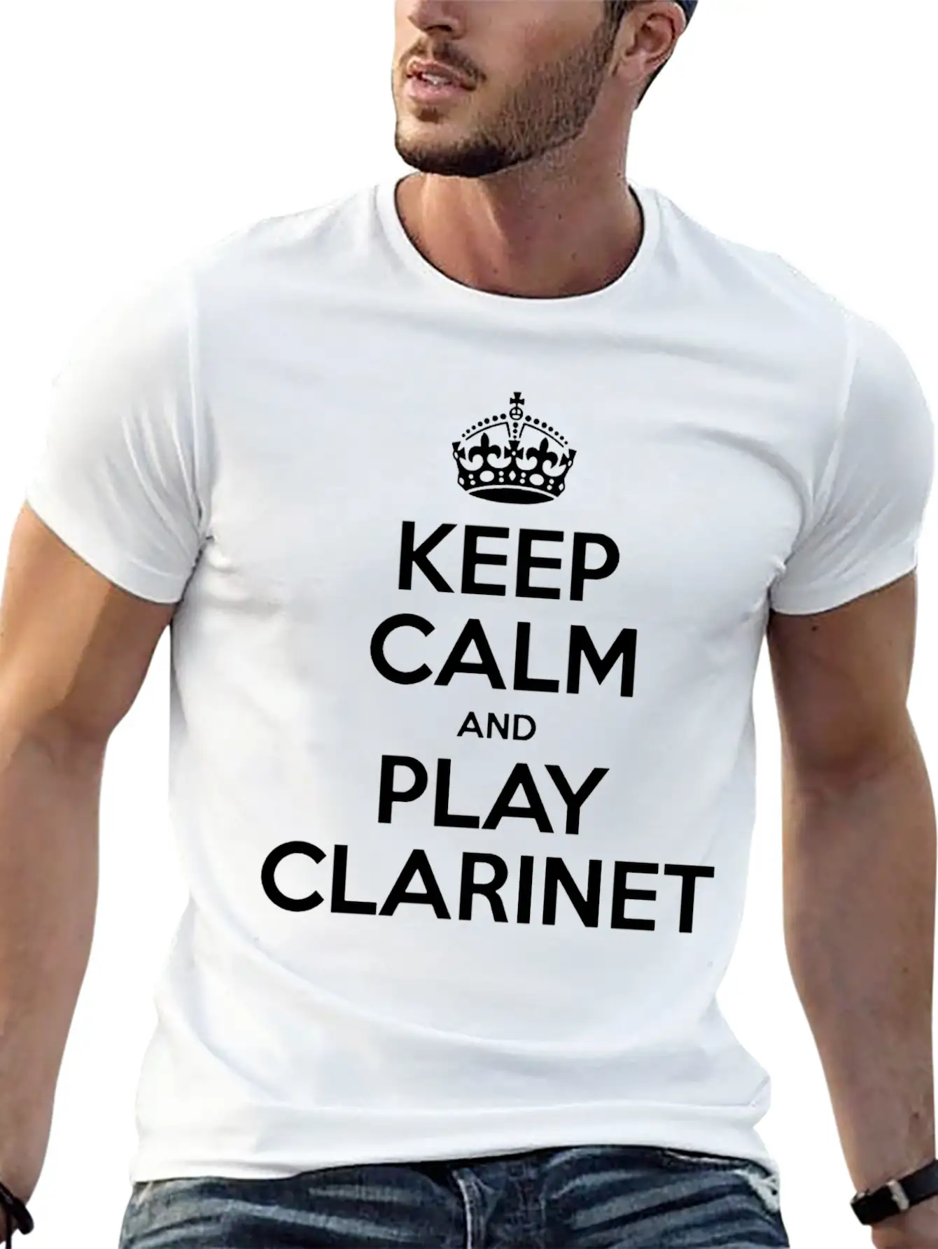 Keep Calm And Play Clarinet Essential Cotton Tee For Daily Outfits – Unisex Style