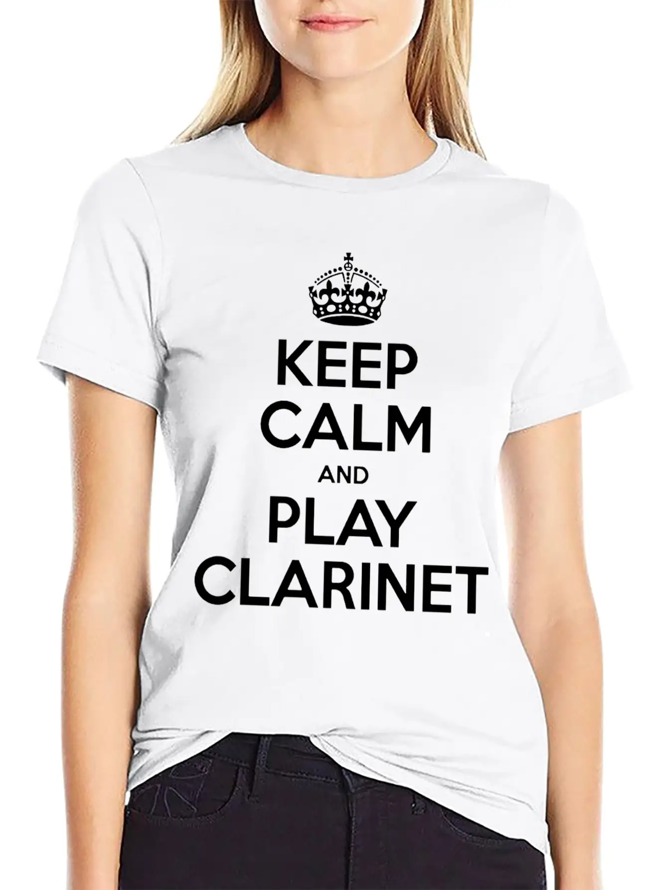 Keep Calm And Play Clarinet Essential Cotton Tee For Daily Outfits – Unisex Style