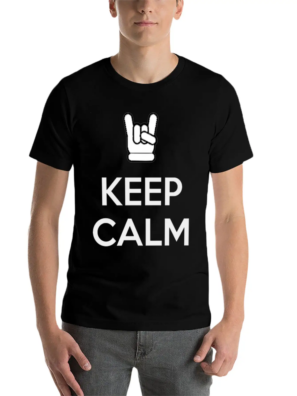 Keep Calm And Rock On Stylish Everyday T-Shirt – Unisex Basic Cotton Tee