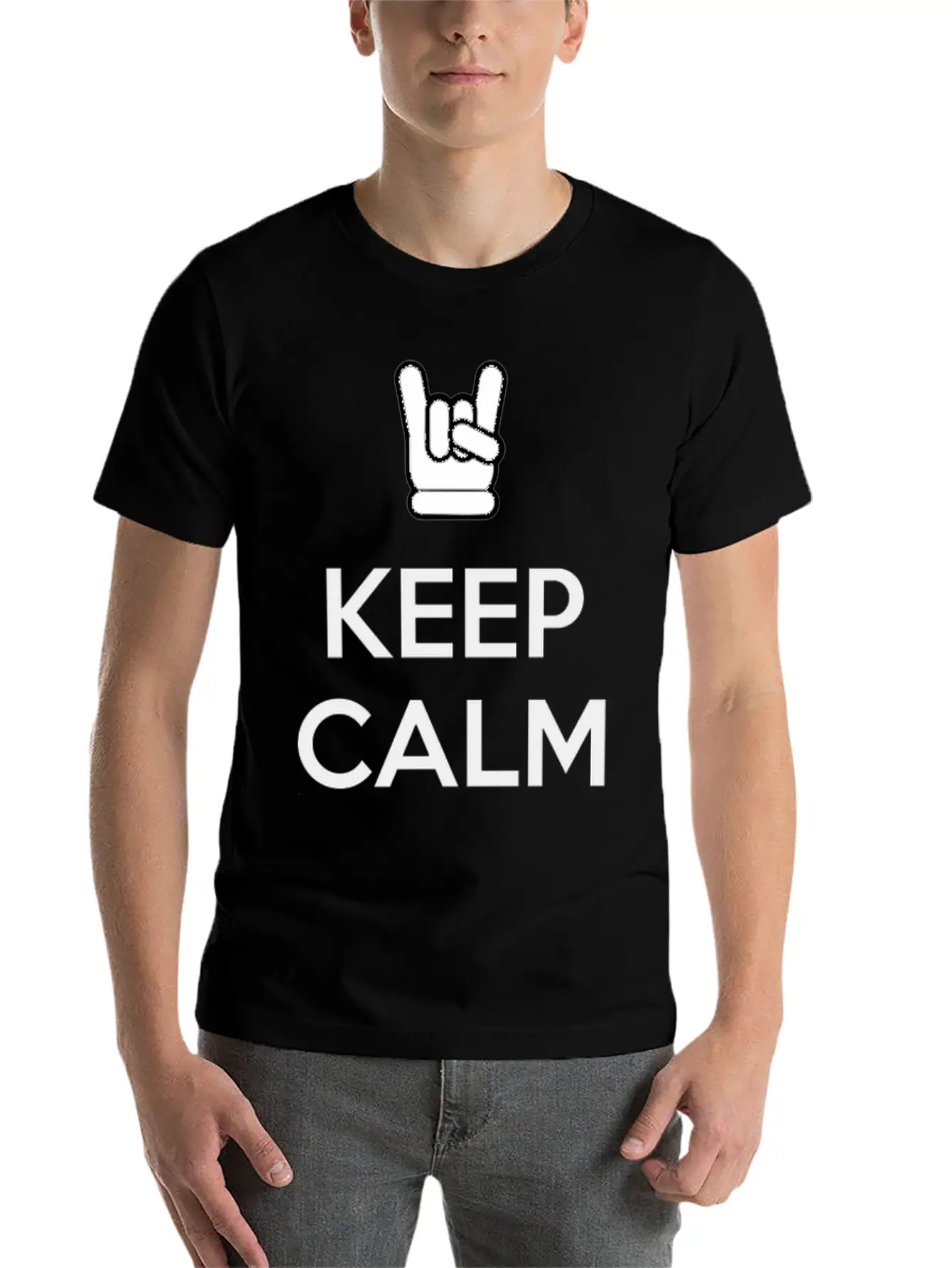 Keep Calm And Rock On Stylish Everyday T-Shirt – Unisex Basic Cotton Tee