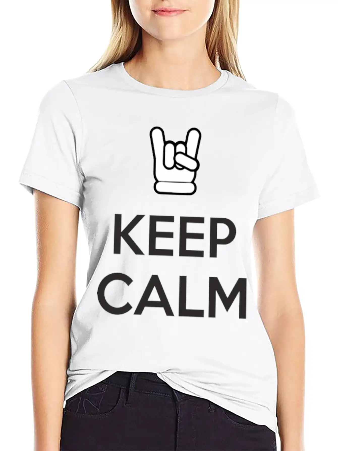 Keep Calm And Rock On Stylish Everyday T-Shirt – Unisex Basic Cotton Tee