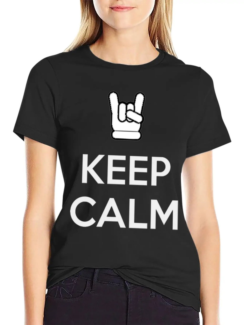 Keep Calm And Rock On Stylish Everyday T-Shirt – Unisex Basic Cotton Tee
