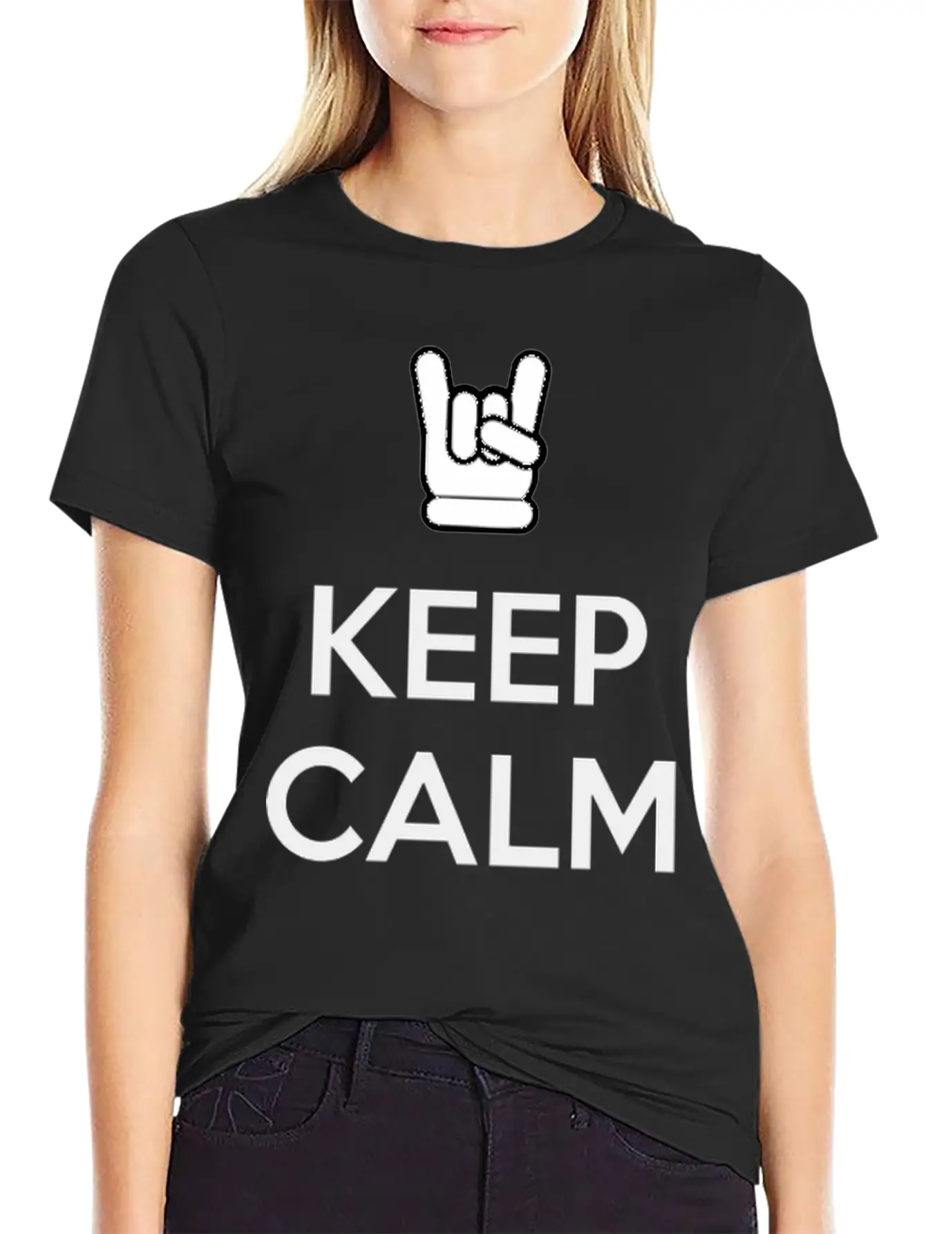 Keep Calm And Rock On Stylish Everyday T-Shirt – Unisex Basic Cotton Tee
