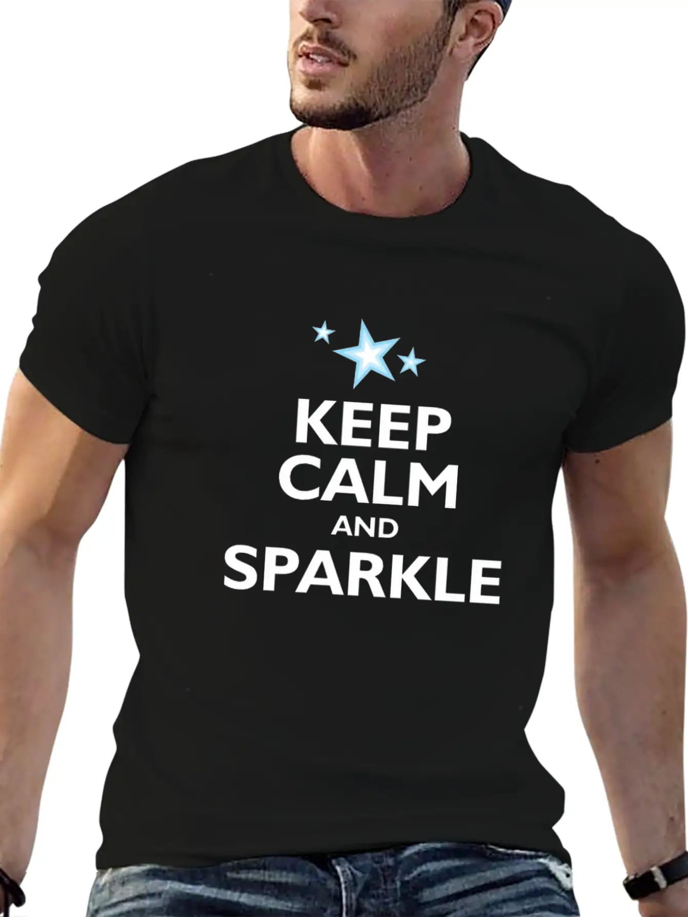 Keep Calm And Sparkle Classic Cotton Tee – Unisex Comfort For Any Season