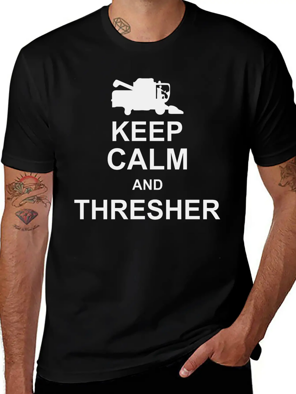 Keep Calm And Thresher Kg10 Essential Cotton Tee For Daily Outfits – Unisex Style