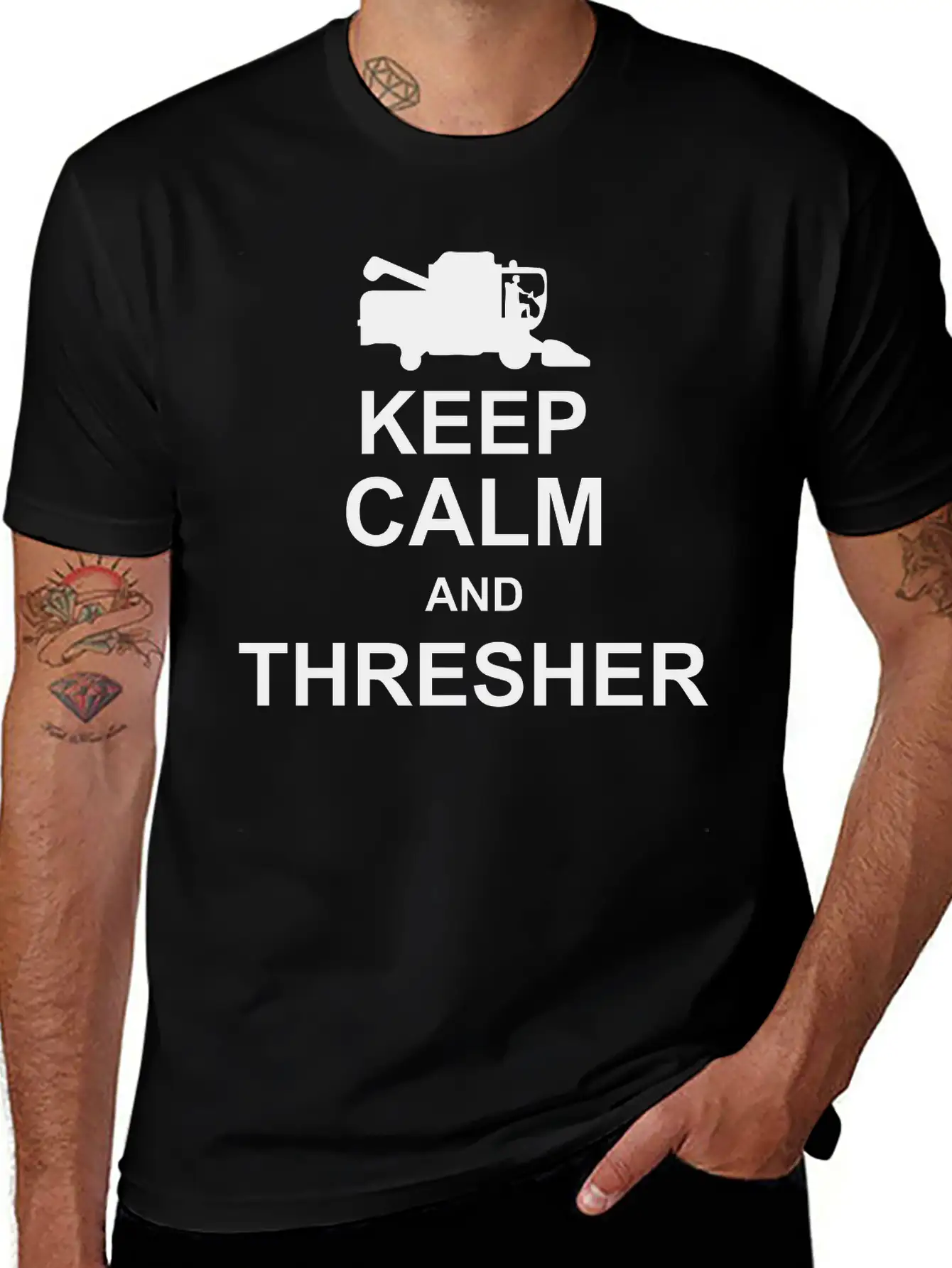 Keep Calm And Thresher Kg10 Essential Cotton Tee For Daily Outfits – Unisex Style