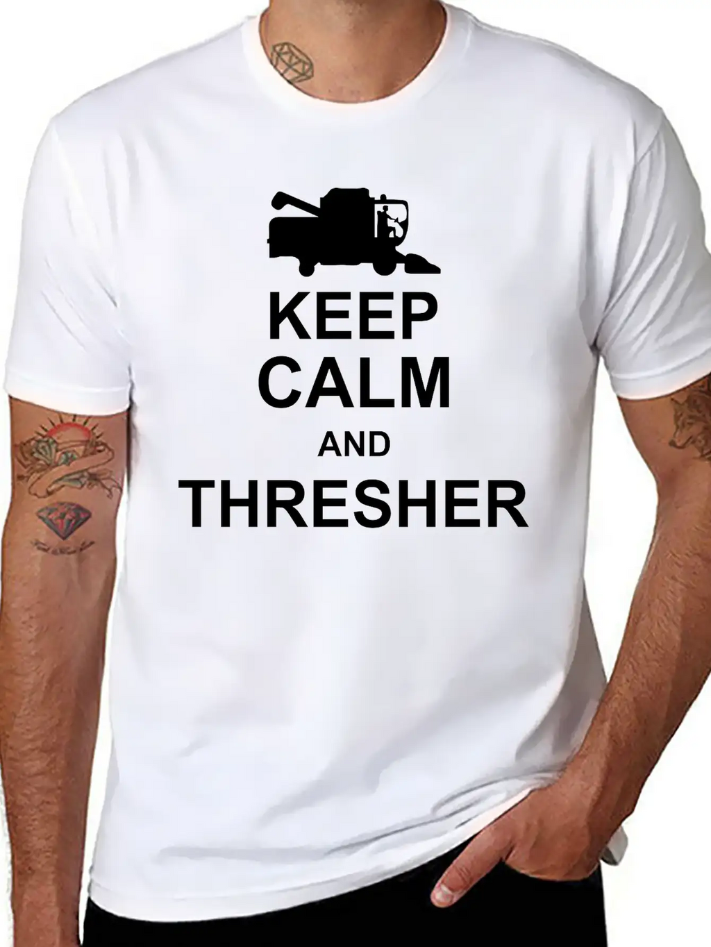 Keep Calm And Thresher Kg10 Essential Cotton Tee For Daily Outfits – Unisex Style