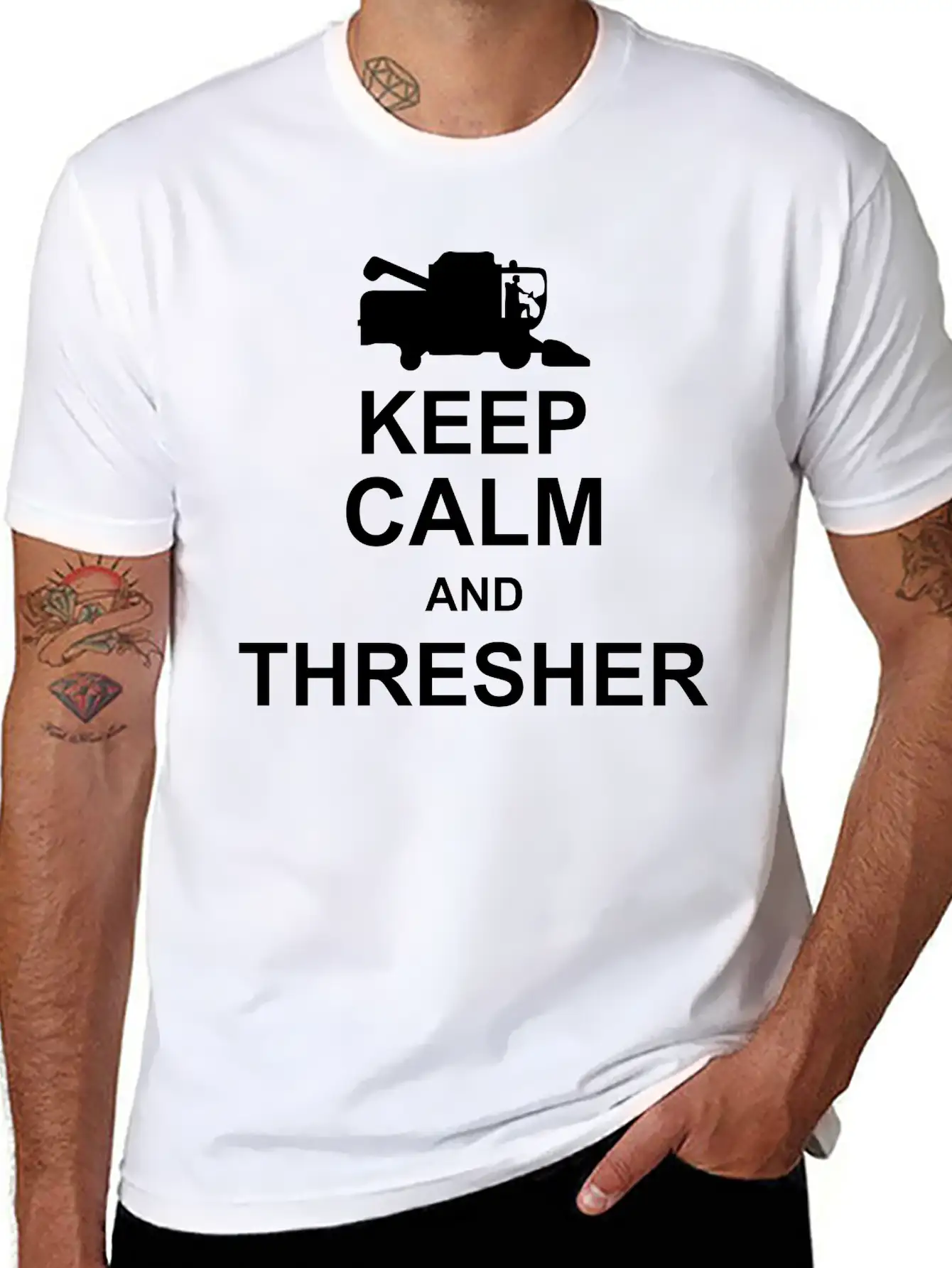 Keep Calm And Thresher Kg10 Essential Cotton Tee For Daily Outfits – Unisex Style