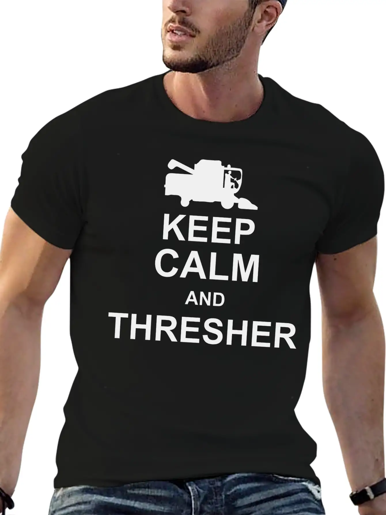Keep Calm And Thresher Kg10 Essential Cotton Tee For Daily Outfits – Unisex Style