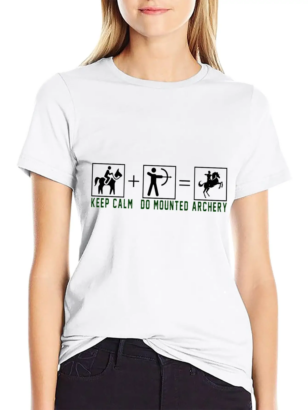 Keep Calm Do Mounted Archery - Black Classic Cotton Tee – Unisex Comfort For Any Season