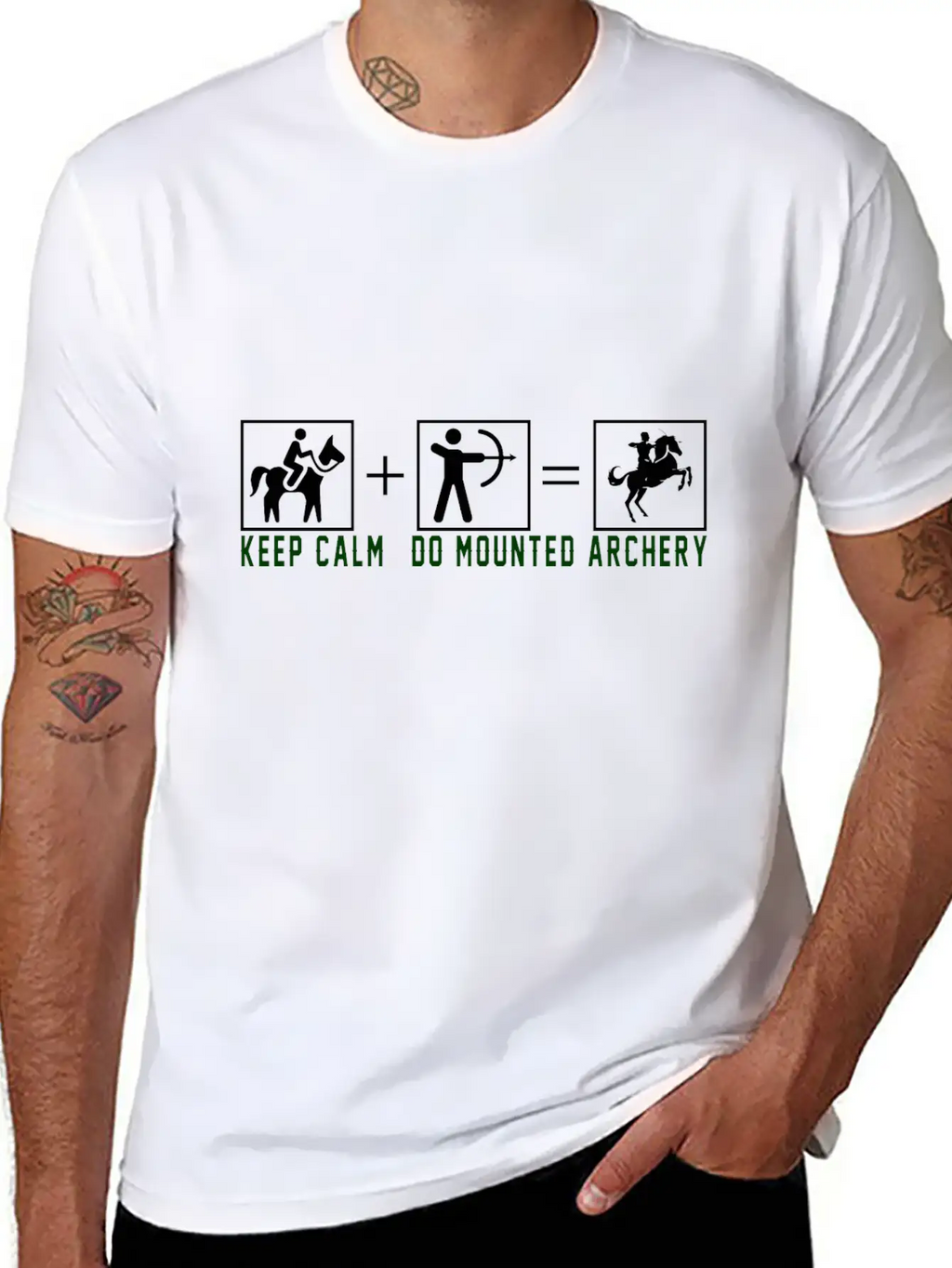Keep Calm Do Mounted Archery - Black Classic Cotton Tee – Unisex Comfort For Any Season