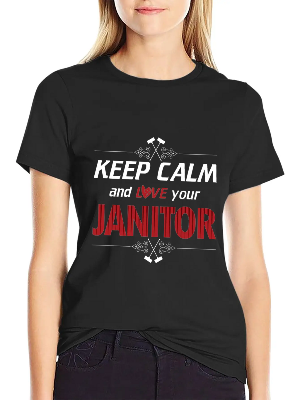 Keep Calm Love Your Janitor Cleaning Cleaners Gift Timeless Short Sleeve Tee – Comfy And Minimalist Design