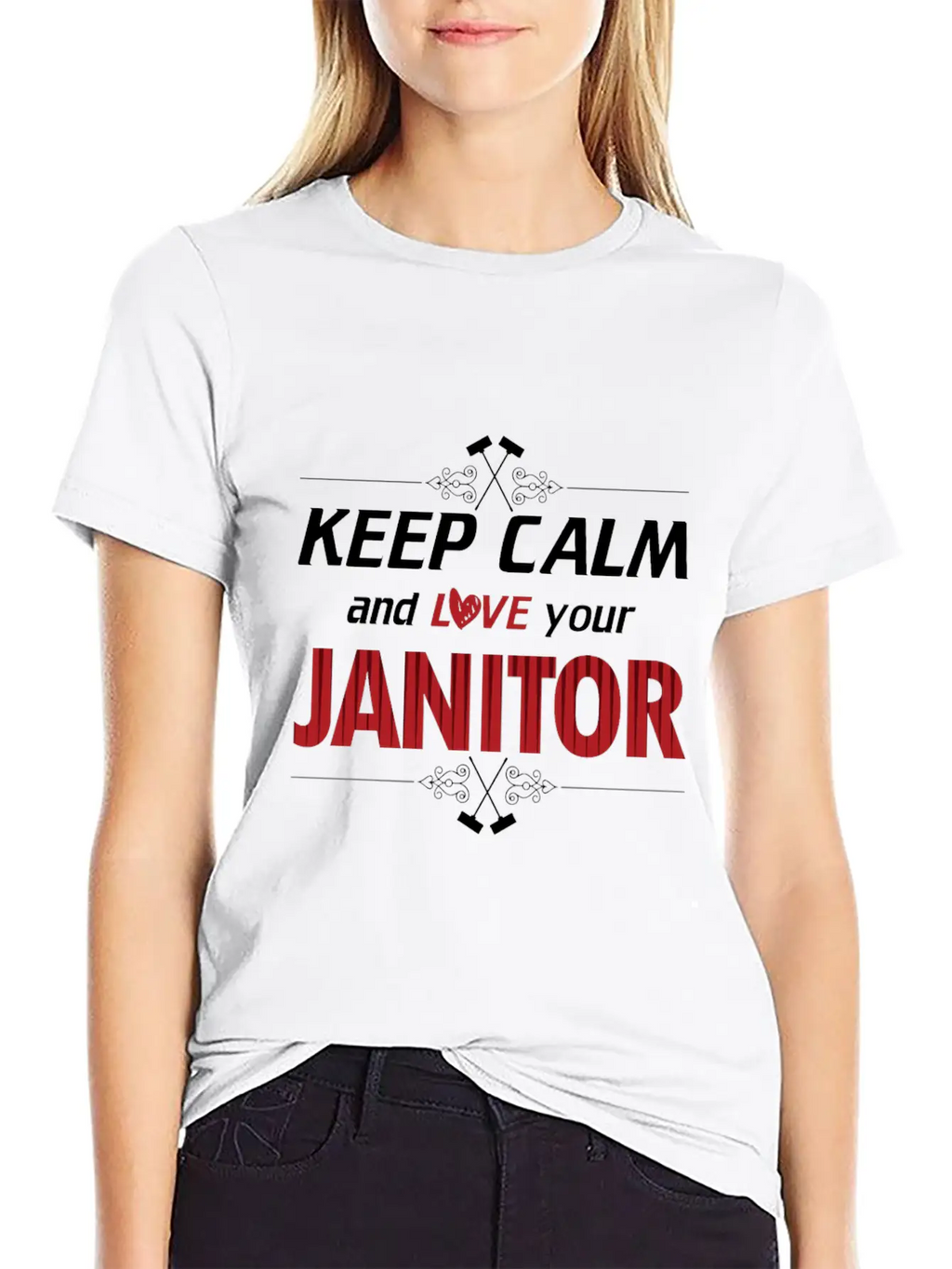 Keep Calm Love Your Janitor Cleaning Cleaners Gift Timeless Short Sleeve Tee – Comfy And Minimalist Design